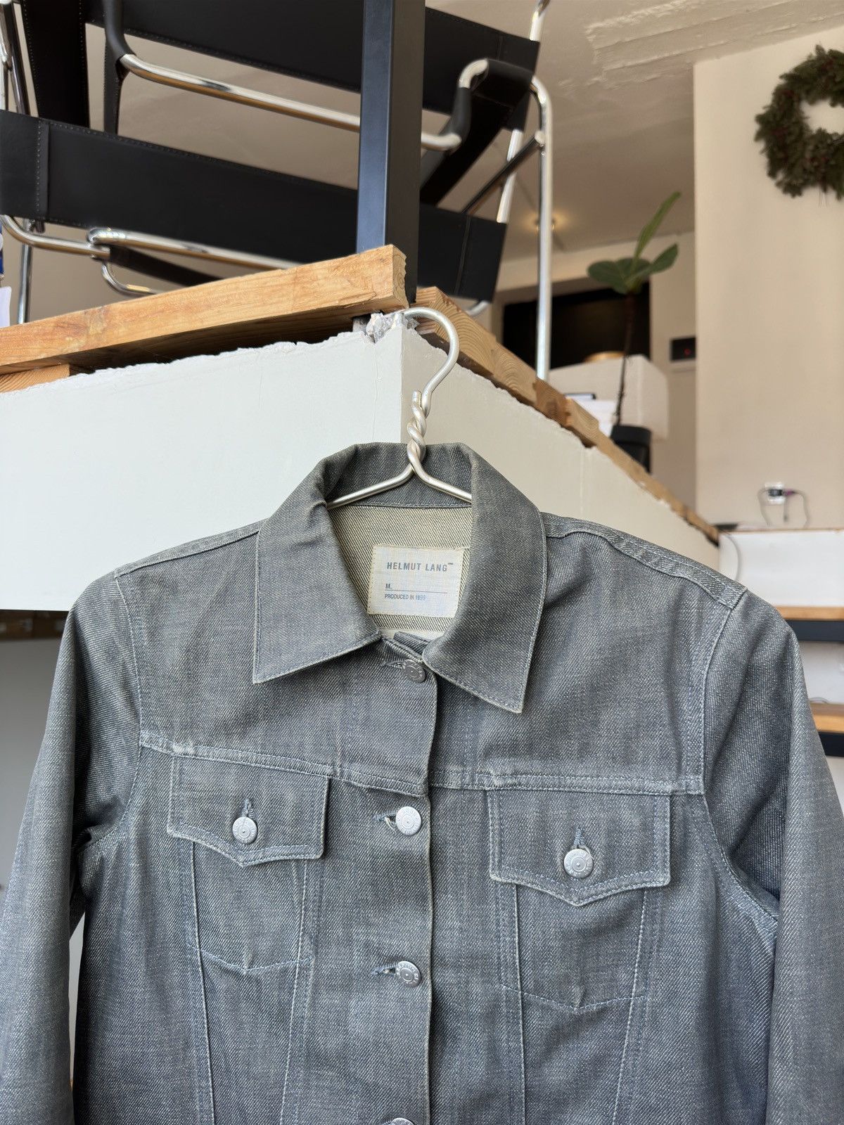 Helmut Lang Helmut Lang 1999 Vintage Denim Gray Jacket Women’s XS Size US XS / EU 42 / 0 - 8 Thumbnail
