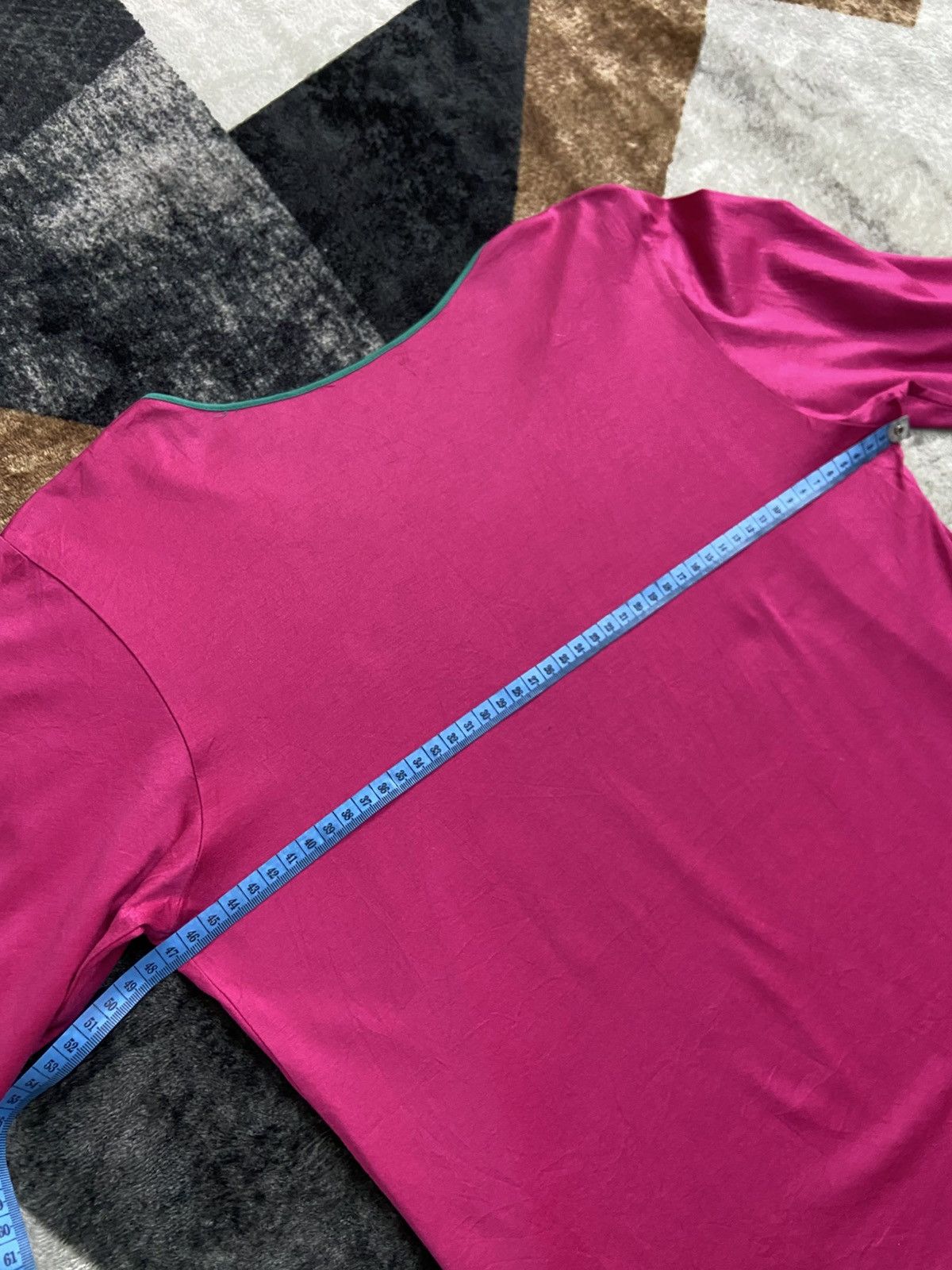 Yves Saint Laurent Vtg Yves Saint Laurent Longsleeve Fuchsia Green Subtle Logo Size S / US 4 / IT 40 - 9 Thumbnail