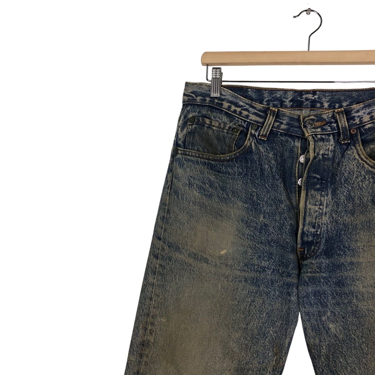 Levi's 🔥VINTAGE DENIM JEANS LEVI’S 501 DISTRESSED RUSTY DESIGN Size US 33 - 7 Thumbnail