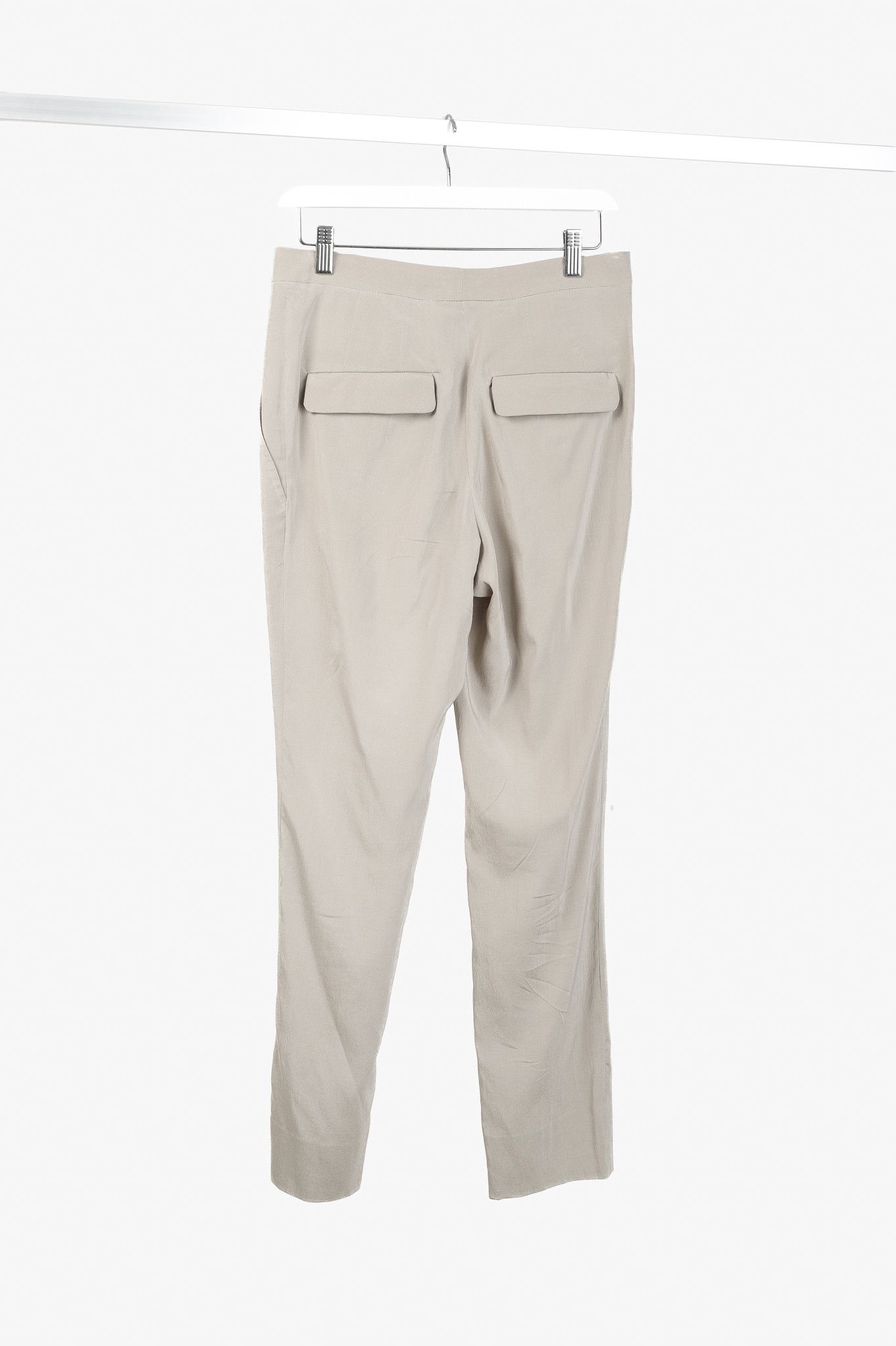 Brunello Cucinelli Brunello Cucinelli Taupe Silk Pleated Trousers Size 28" / US 6 / IT 42 - 3 Thumbnail