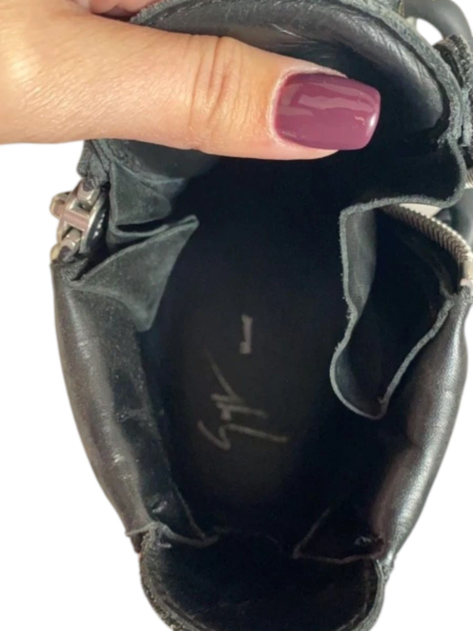 Giuseppe Zanotti Giuseppe Zanotti Black Chain High-Top Sneakers, Late 2010s Size US 7 / EU 40 - 3 Thumbnail