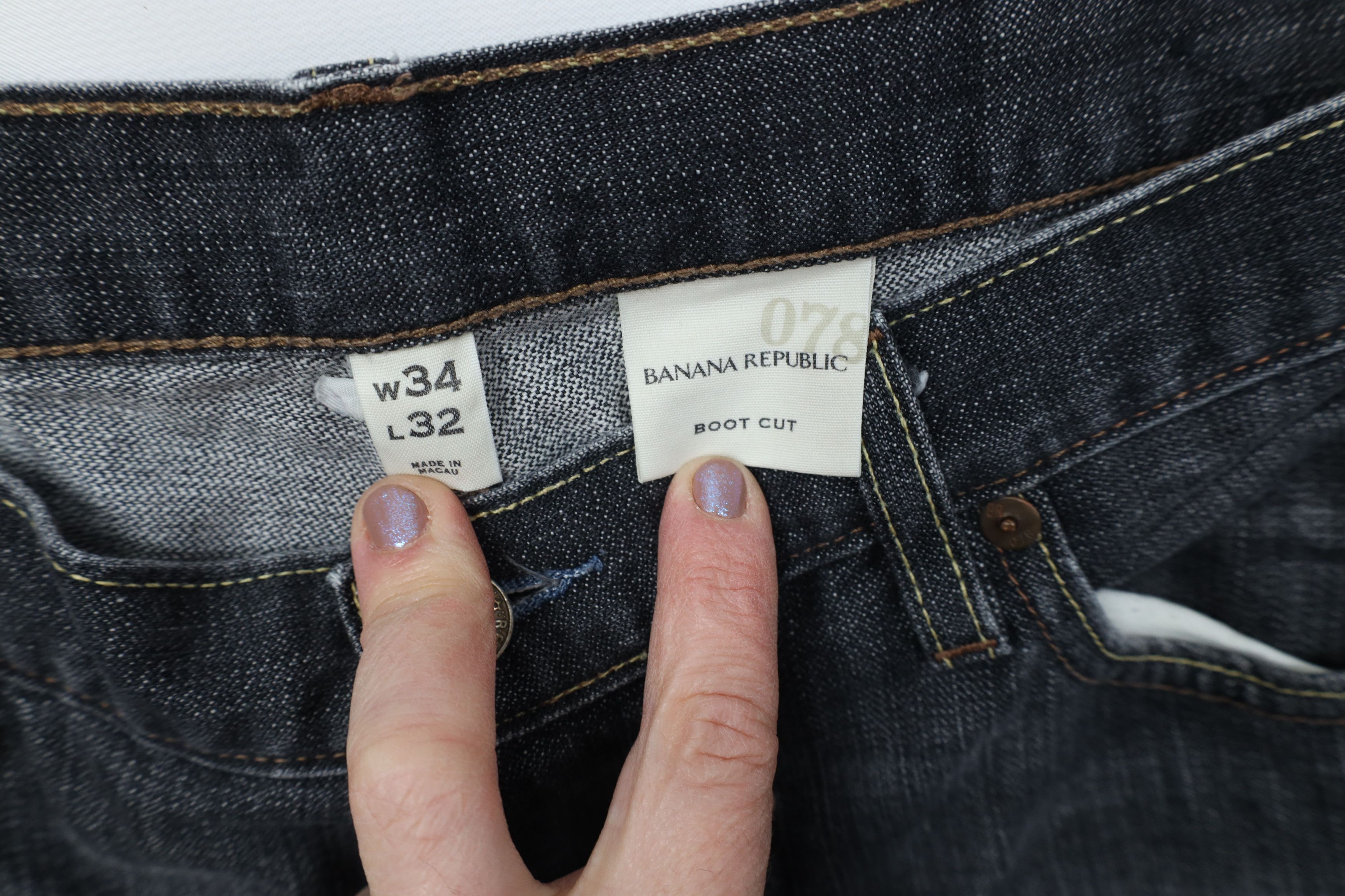 Banana Republic Vintage Y2K Banana Republic Wide Leg Denim Jeans Black Size US 34 / EU 50 - 9 Thumbnail