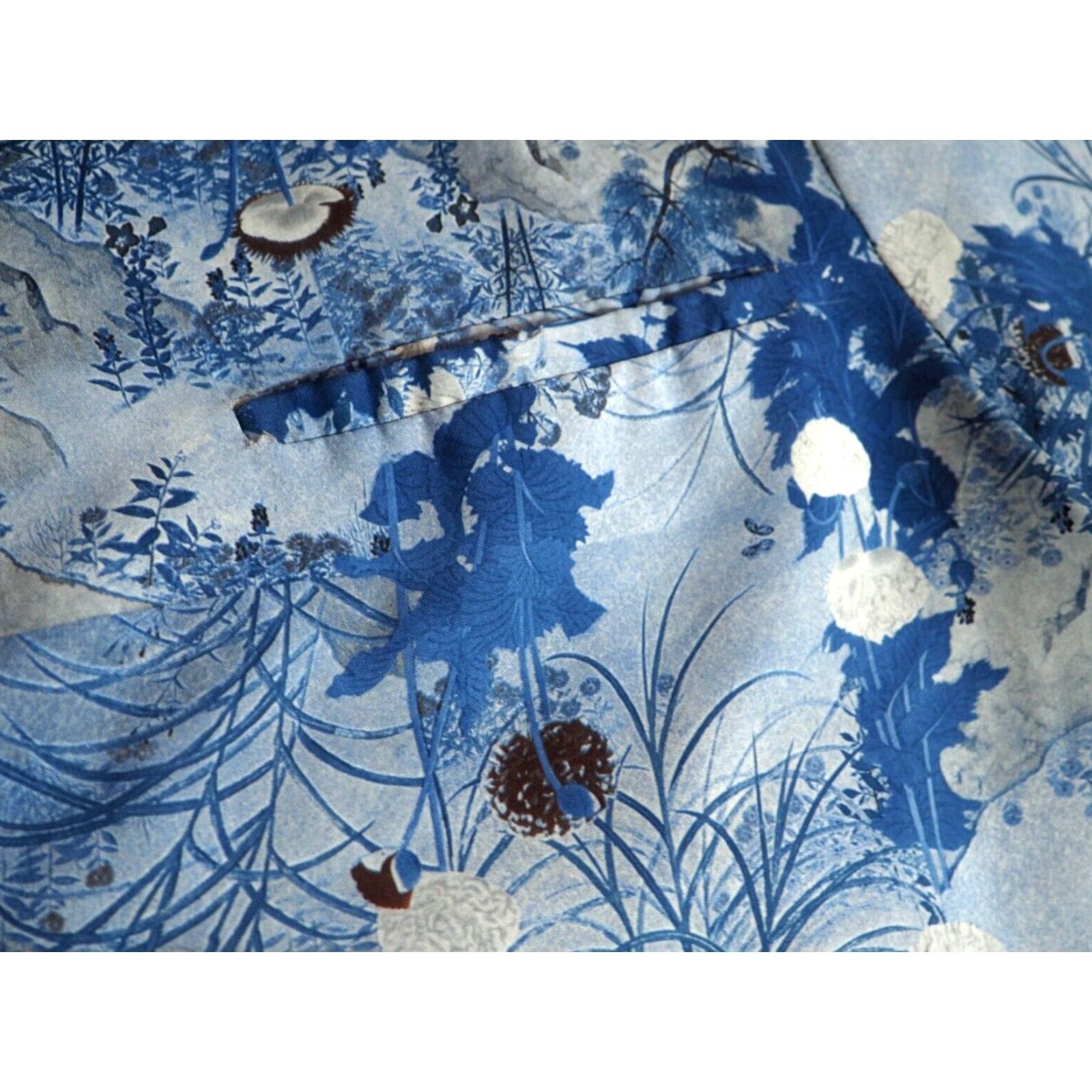 Vintage VINTAGE Ross Sutherland Hawaiian Mountain Print Poly Button Loop Shirt Mens L Blue 60s Rockabilly Casual Hawaiian Decade 1960s Size US L / EU 52-54 / 3 - 6 Thumbnail