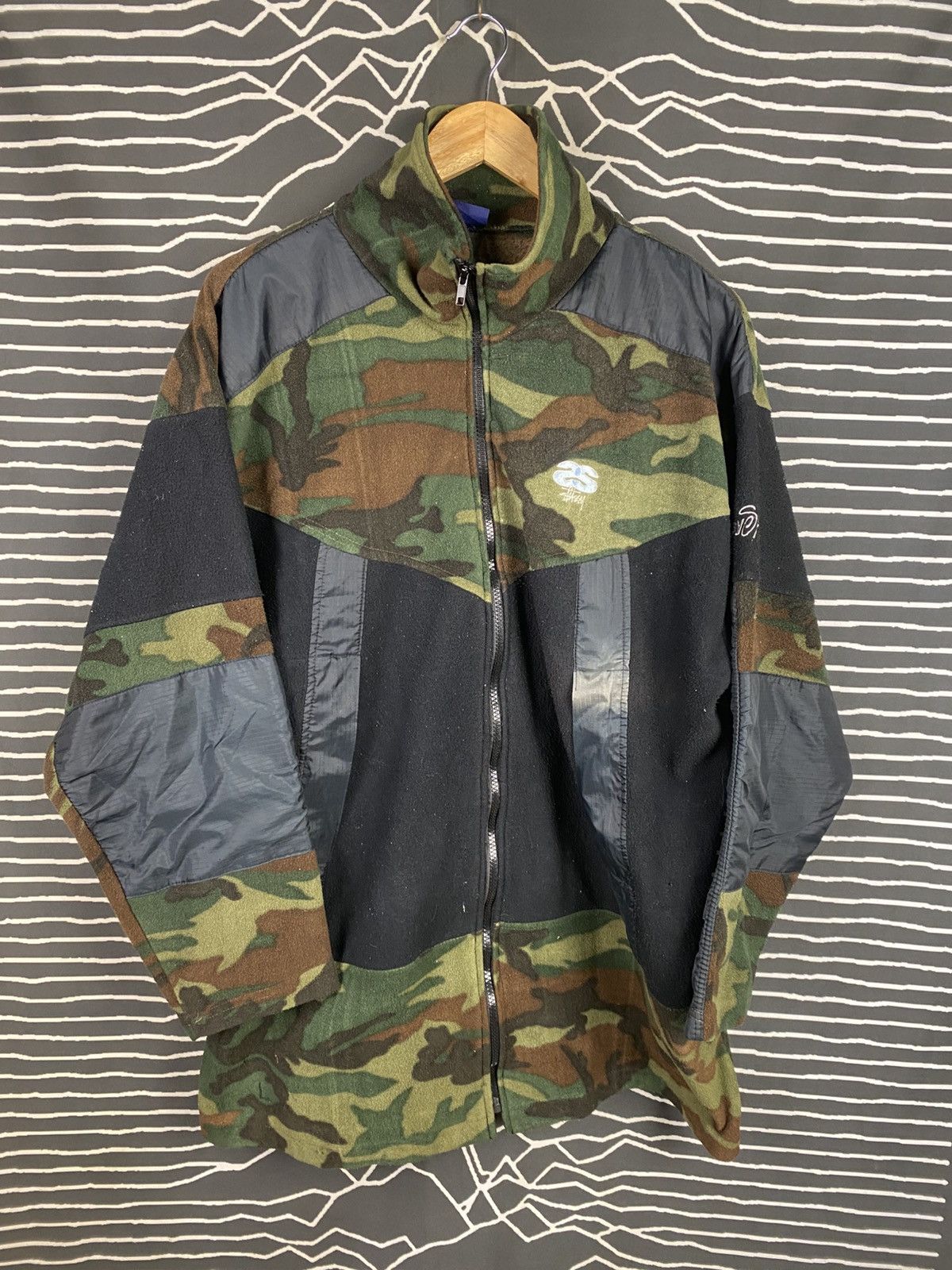 Stussy Vintage 90s Stüssy Sport fleece jacket camouflage pattern Size US XL / EU 56 / 4 - 3 Thumbnail