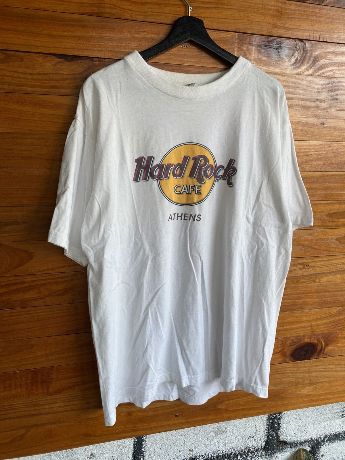 Hard Rock Cafe Vintage Hard Rock Cafe Athens White T-Shirt 100% Cotton 90s Size US L / EU 52-54 / 3 - 5 Thumbnail