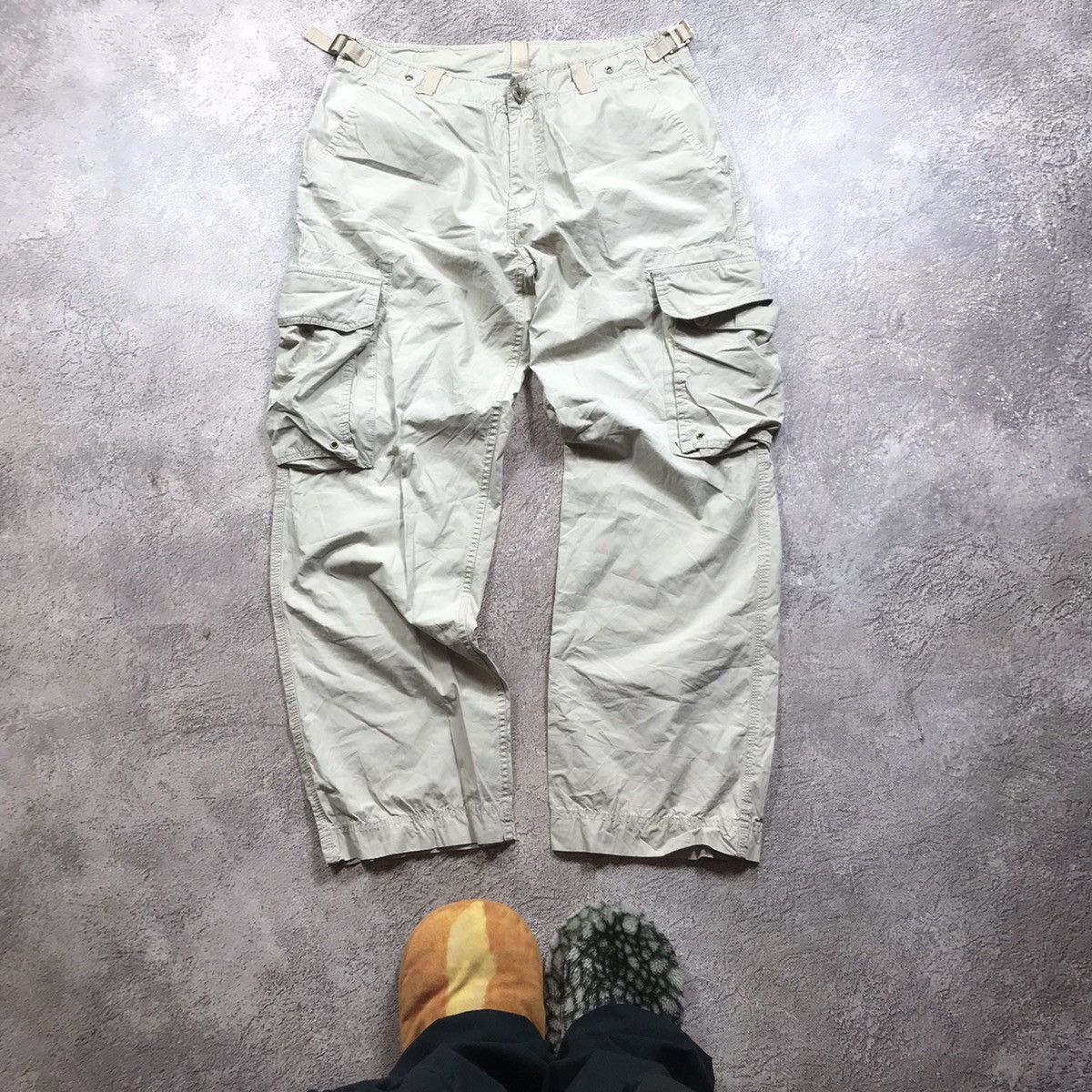 Vintage Vintage Y2K Baggy Cargo Pants Distressed Khaki Relaxed 33 Size US 33 - 2 Thumbnail