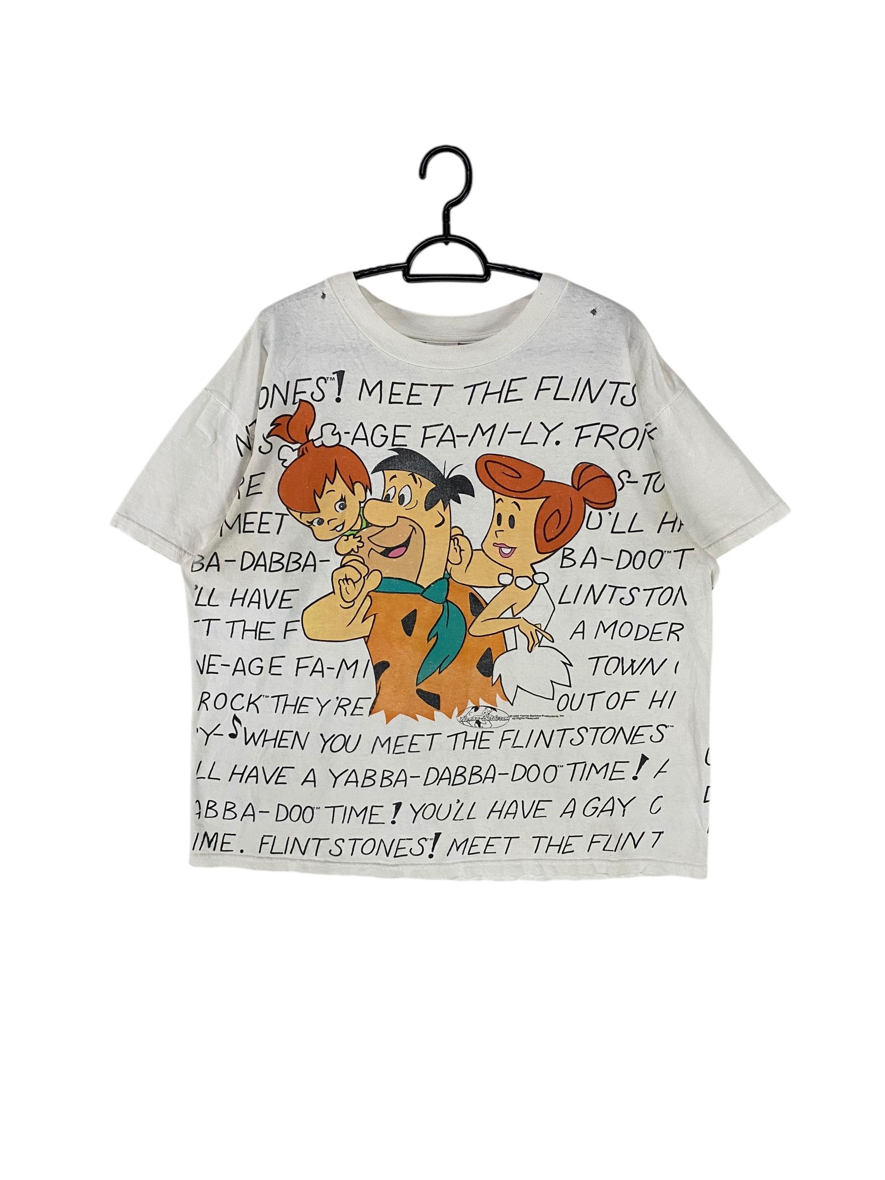 Cartoon Network × Vintage 90s The flintstones allover print shirt Size US XL / EU 56 / 4 - 1 Thumbnail