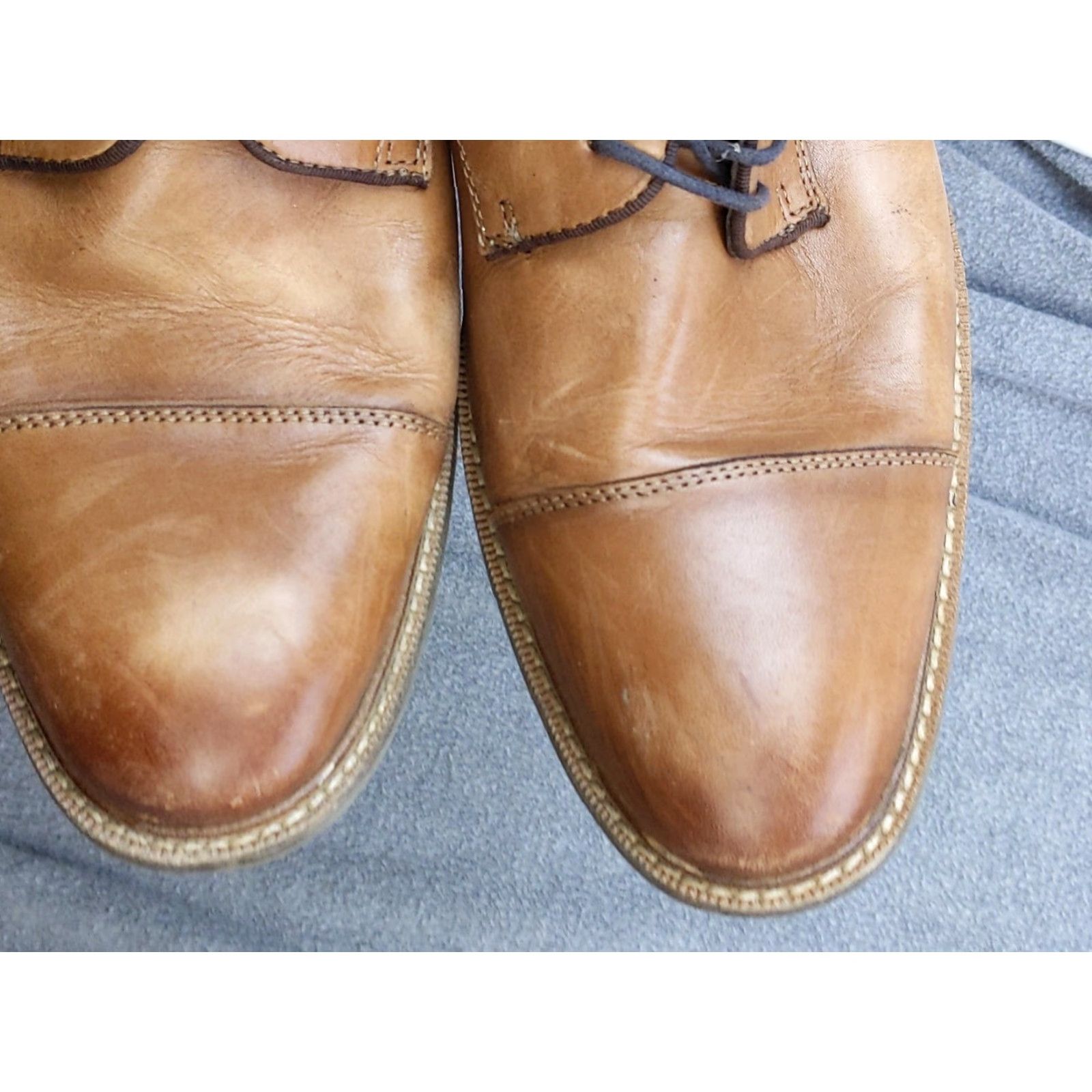 Vince Camuto Vince Camuto Shoes Mens Derby Dress Cap Toe Leather Brown 12M Rubber Sole Leather Upper Mens Shoes Cap Toe Derby Dress Brown Vince Camuto Mens 12M NFL Size ONE SIZE - 5 Thumbnail