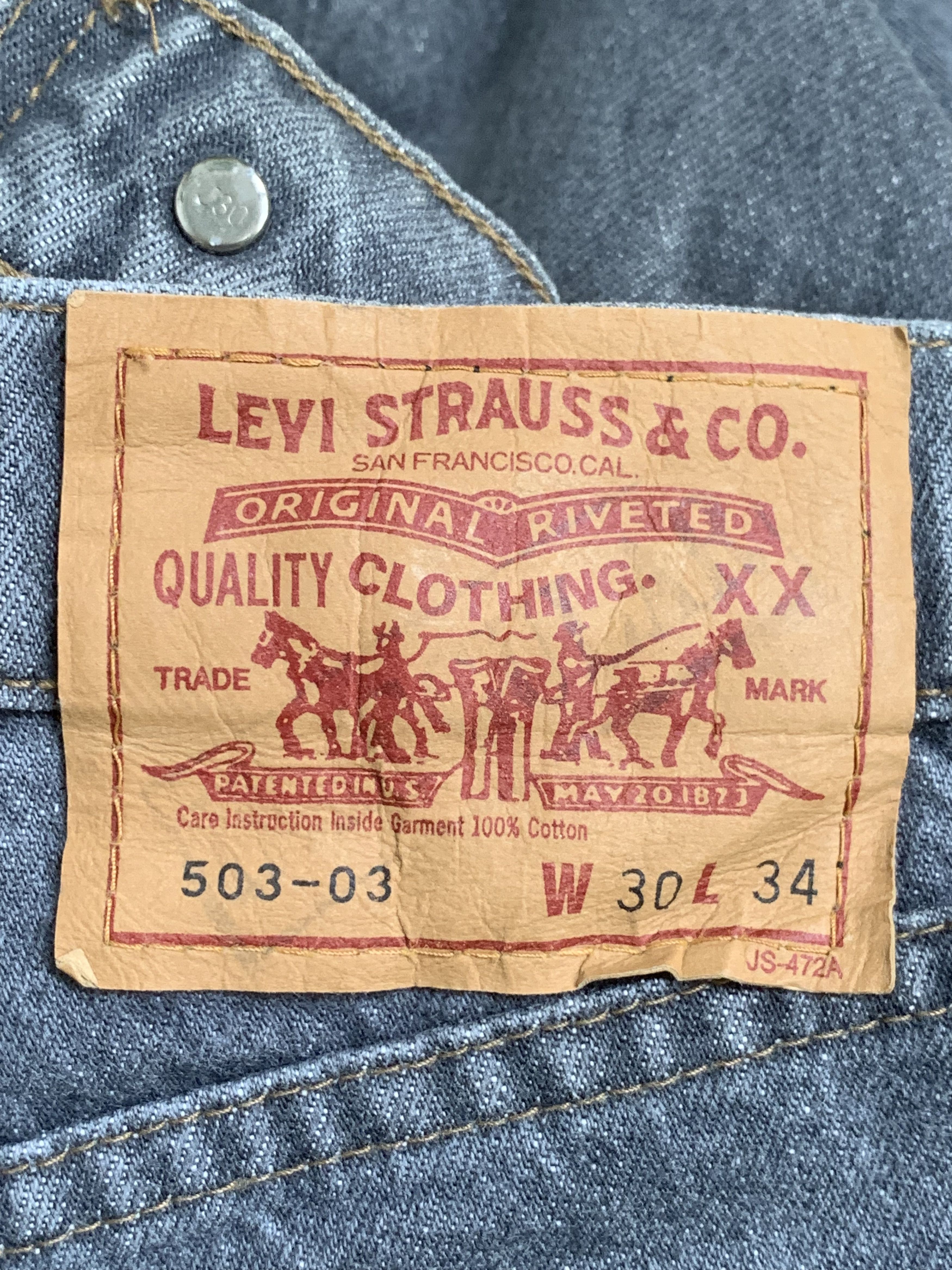 Levi's × Levi's Vintage Clothing Rare Design Vintage Levi’s Lot 503-03 Jeans Size 29" - 8 Thumbnail