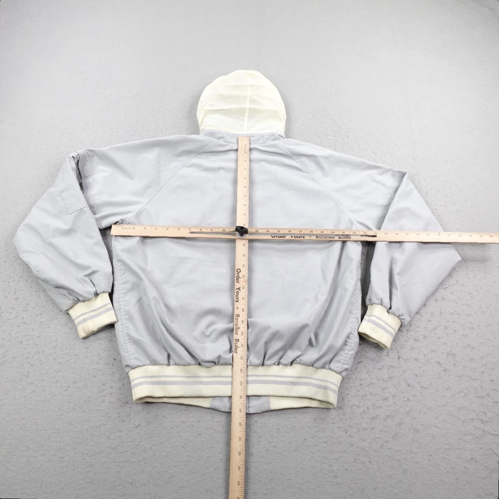 Vintage VINTAGE Mighty Mac Jacket Mens 40 Gray Hooded Windbreaker Bomber Coat Zip Up 80s Size US XXS / EU 40 - 7 Thumbnail