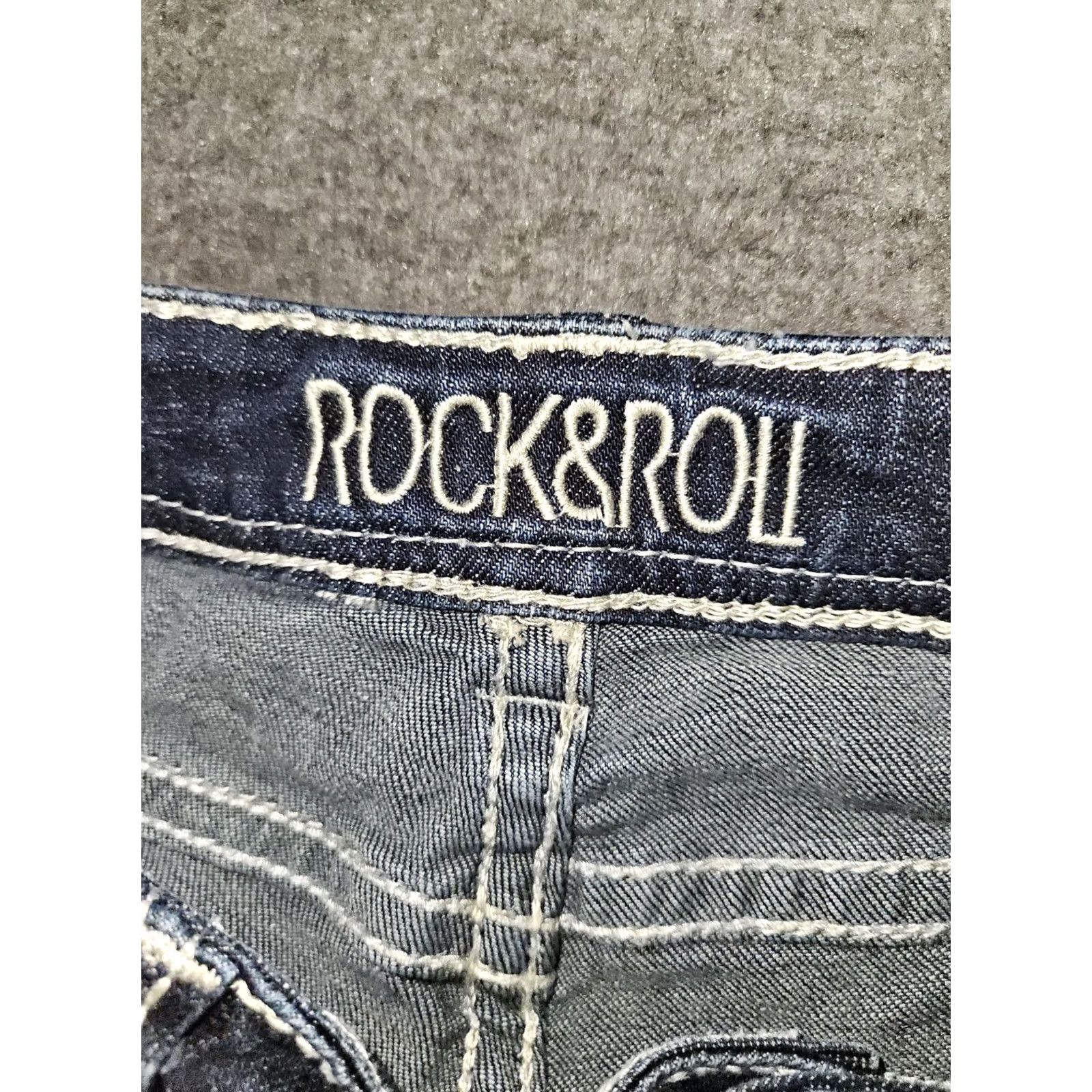 Vintage Rock & Roll Cowgirl Jeans Bootcut Women 30x30 Blue Denim Logo Embroidered Western Preppy Low Rise Skinny? Regular Size 30" / US 8 / IT 44 - 2 Thumbnail