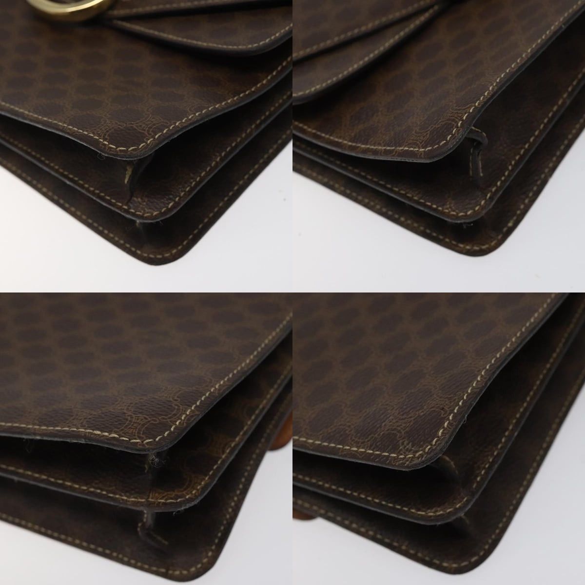 Celine CELINE Macadam Canvas Hand Bag Pvc Leather Brown Gold Size ONE SIZE - 10 Thumbnail