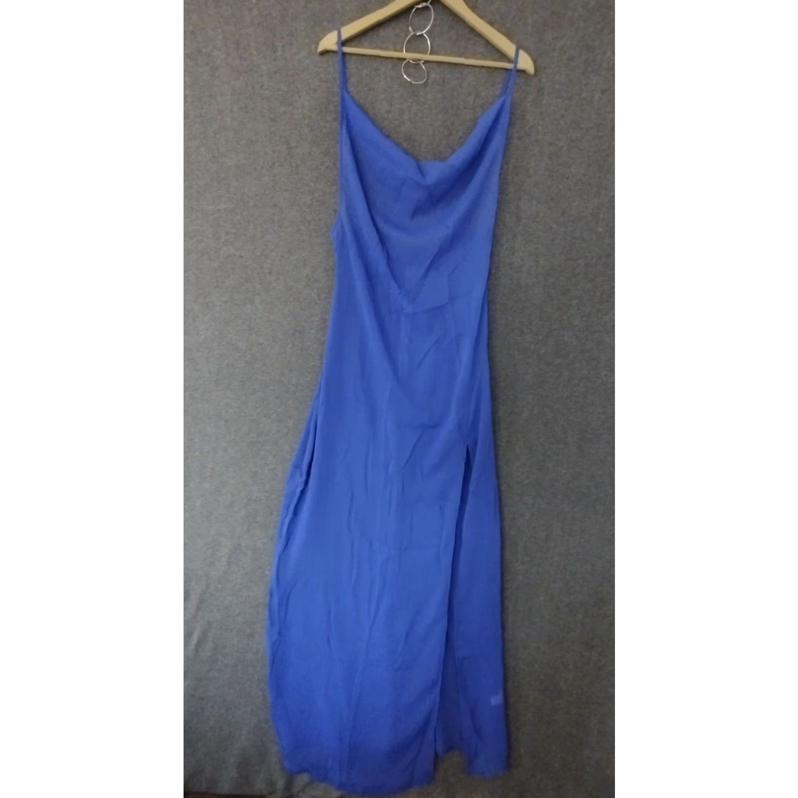 Vintage Toluca Women's Blue Swim Cover Up Maxi Cowl Neck Sheer Dress M Size M / US 6-8 / IT 42-44 - 2 Thumbnail