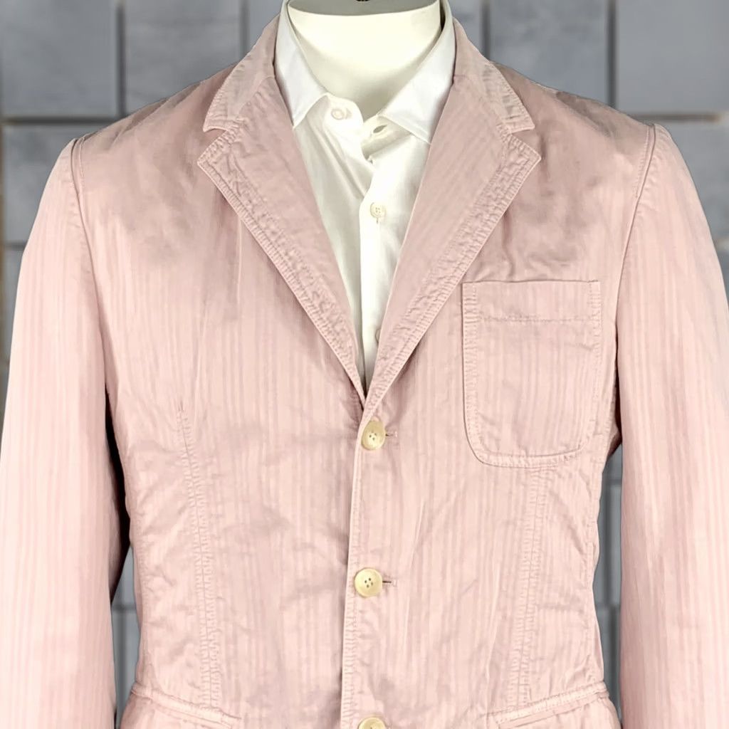 Dolce & Gabbana D&G by DOLCE & GABBANA Rose Stripe Cotton Notch Lapel Sport Coat Jacket 42 Men Size US XS / EU 42 / 0 - 1 Thumbnail