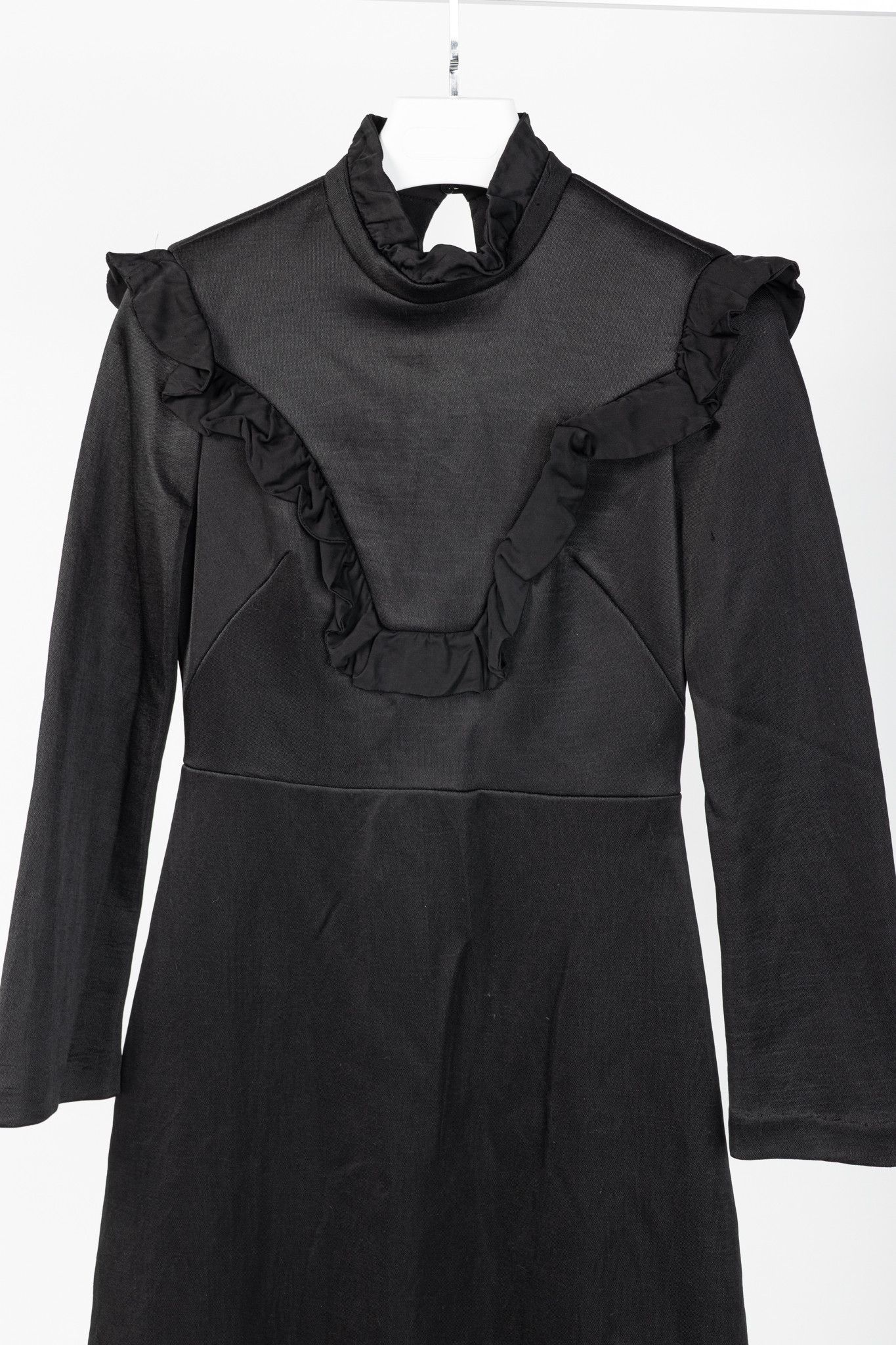 Sandro Sandro AW/17 Black Frilled-Trims Woven Mini Dress Size M / US 6-8 / IT 42-44 - 3 Thumbnail