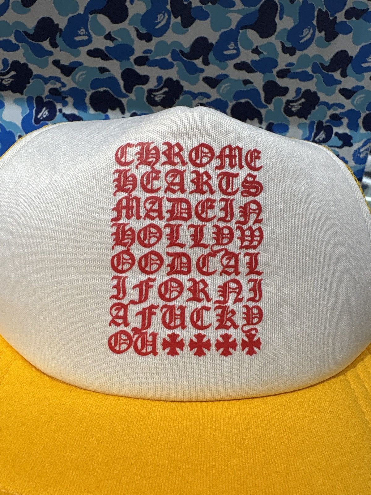 Chrome Hearts Chrome hearts, yellow, white, red eye trucker Size ONE SIZE - 2 Thumbnail