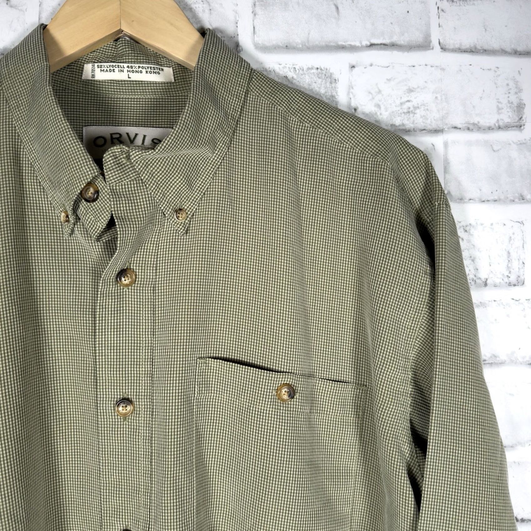 Orvis Orvis Shirt Mens Size L Long Sleeve Button Down Lyocell Blend Checkered Hka Size US L / EU 52-54 / 3 - 2 Thumbnail