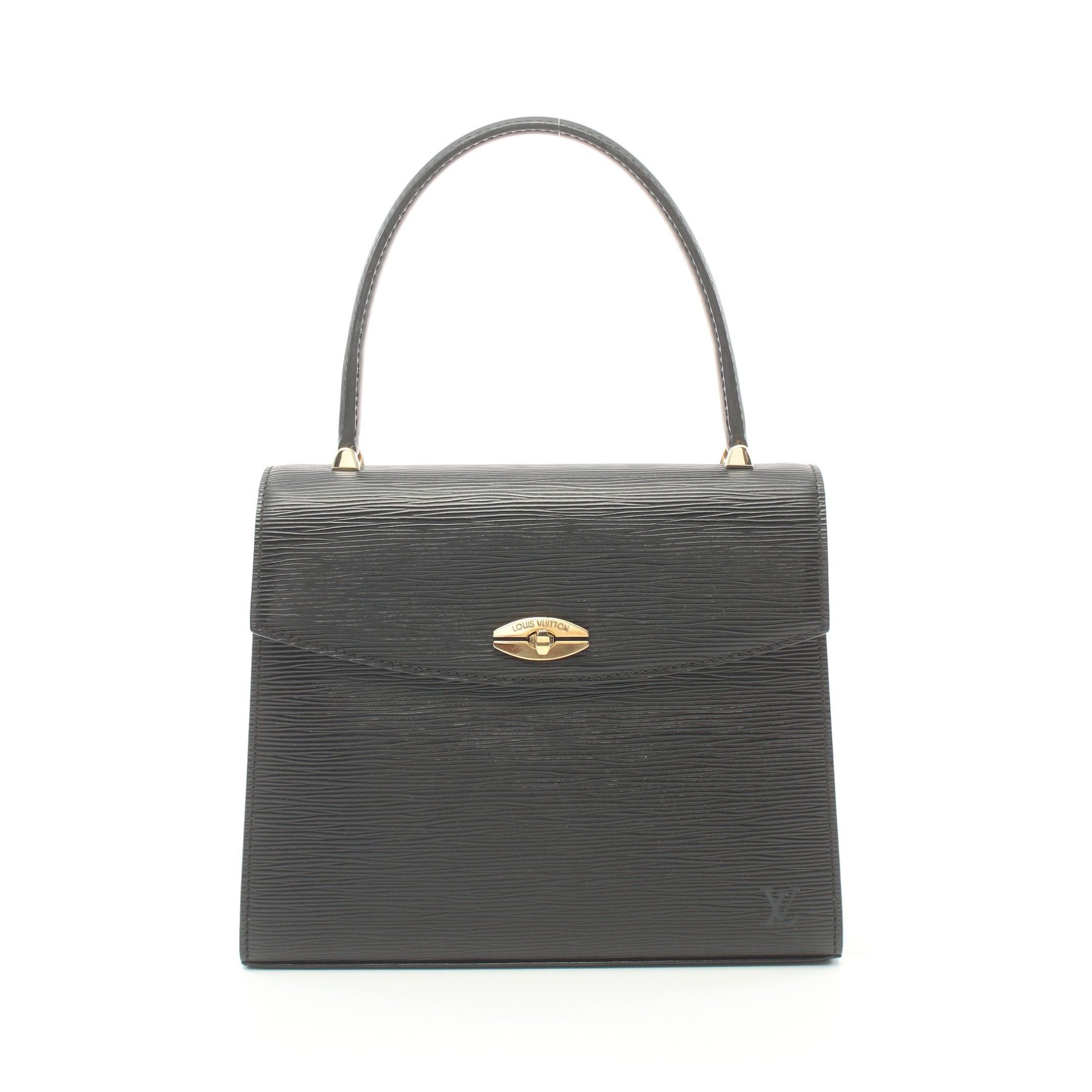 image of Louis Vuitton Malesherbes Epi Noir Handbag Leather Black, Women's