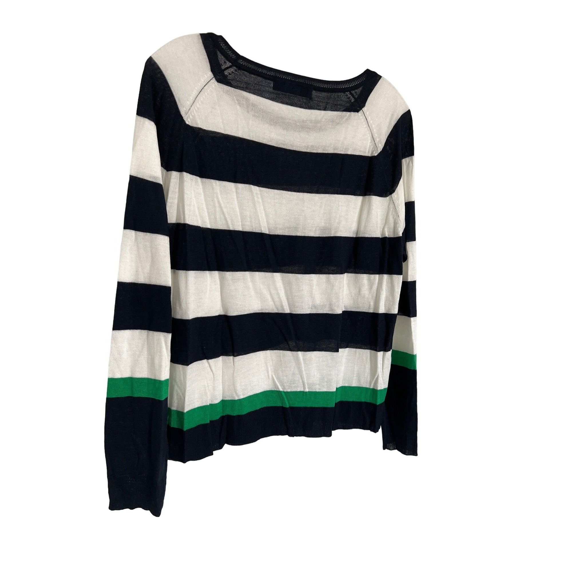 Zara Zara Knit Striped Sweater Navy & Green Contrast Hem Size S / US 4 / IT 40 - 4 Thumbnail
