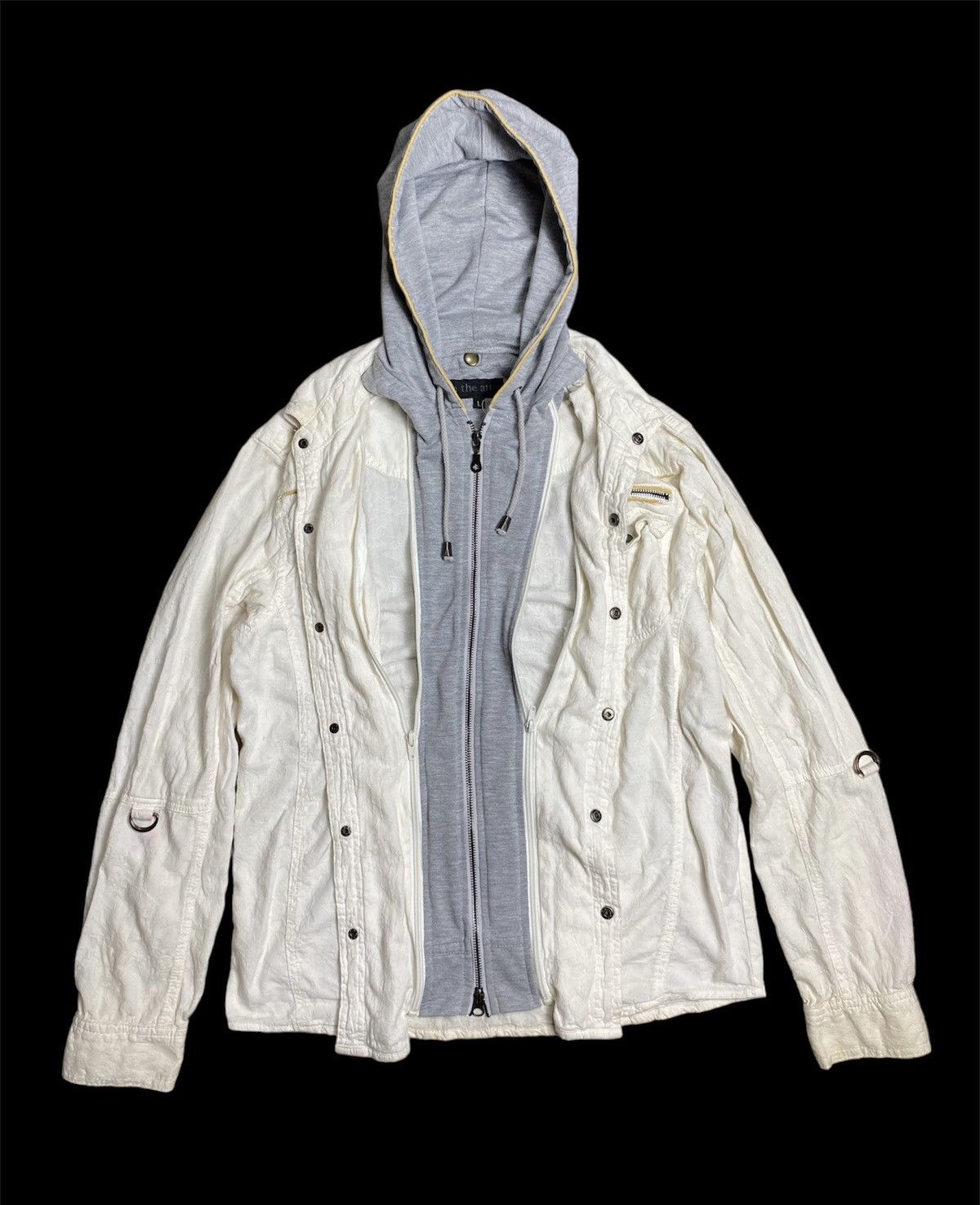 intheattic double layer shirt ziphoodie hybrid