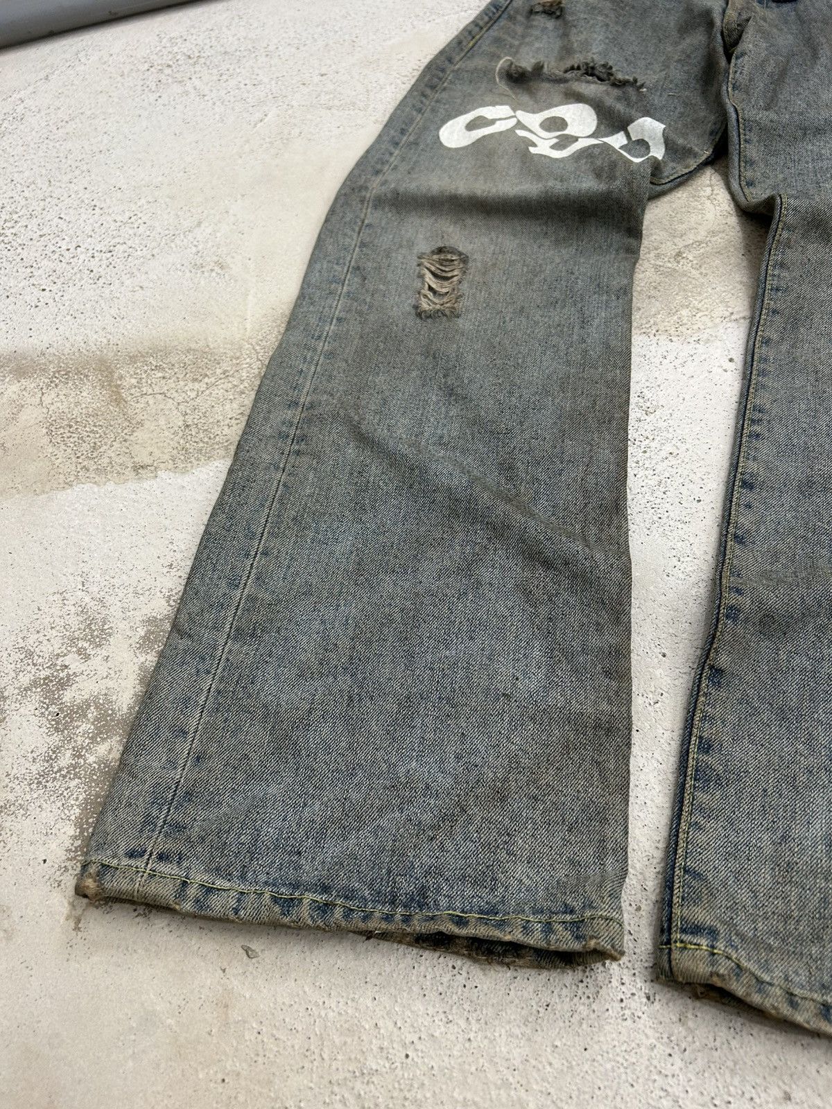 GOSTAR DE FUGA Co and Lu Japan Unisex Dirty Mud Washed Distressed Worn Size US 28 / EU 44 - 5 Thumbnail