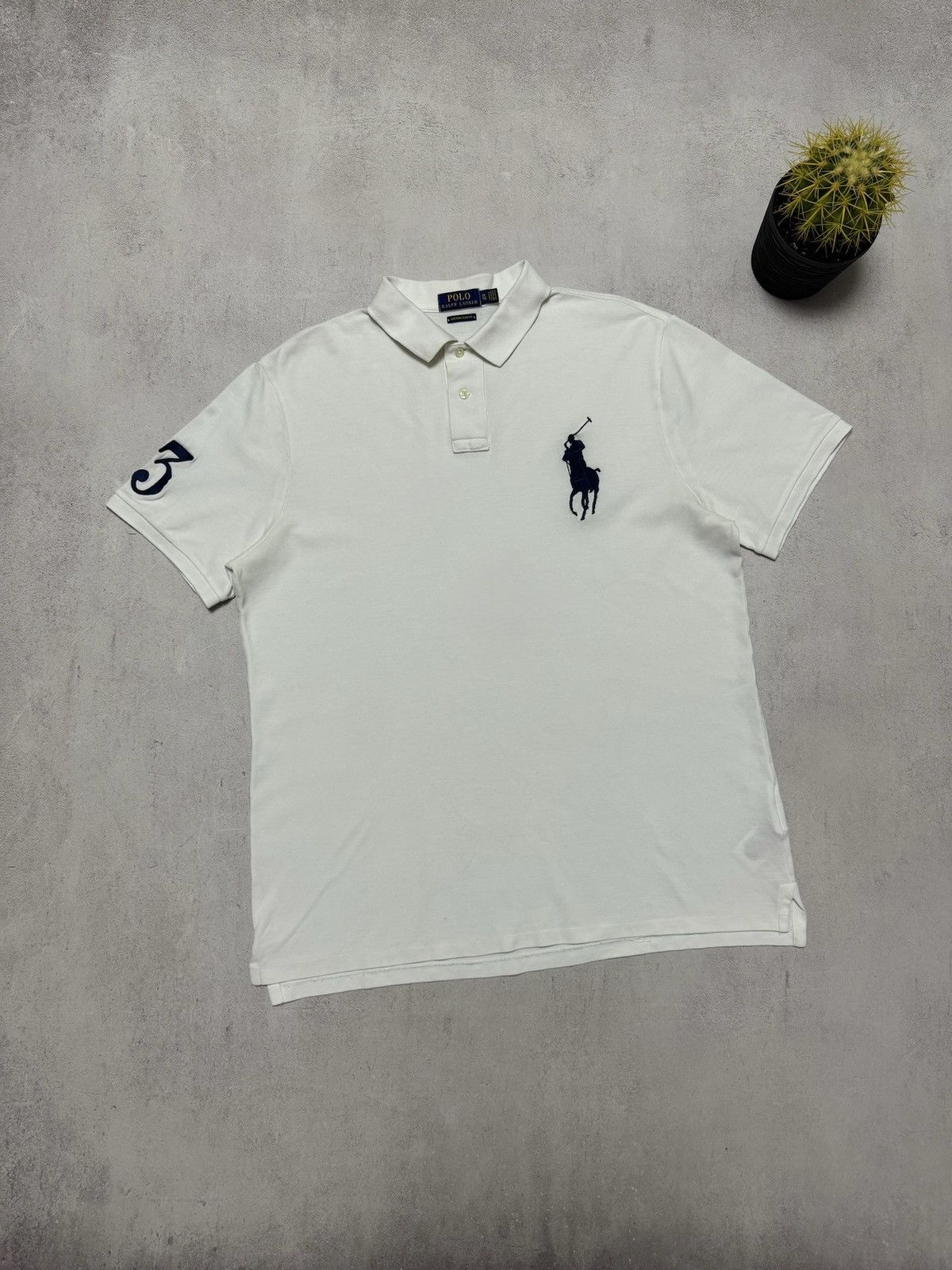 POLO RALPH LAUREN BIG PONY WHITE チーフキーフ Polo Ralph Lauren Shirt Mens Large White Chief Keef Big Pony