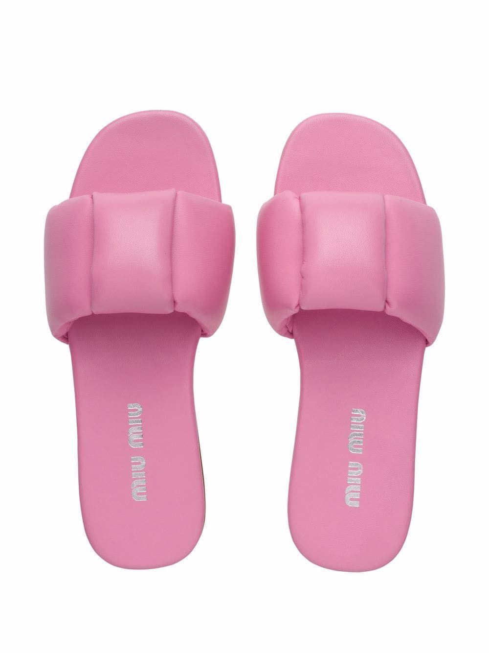 Miu Miu o1la1rc1a0724 Leather Slide in Pink Size US 6 / IT 36 - 4 Thumbnail