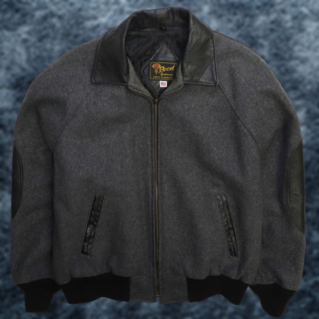 New York Yankees Vtg 90's DeLong Bomber wool leather Jacket