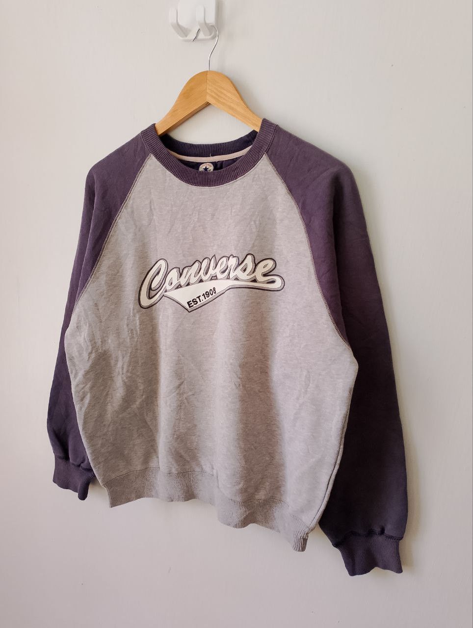 Converse Vintage CONVERSE Spellout Raglan Sweatshirt Size US L / EU 52-54 / 3 - 3 Thumbnail