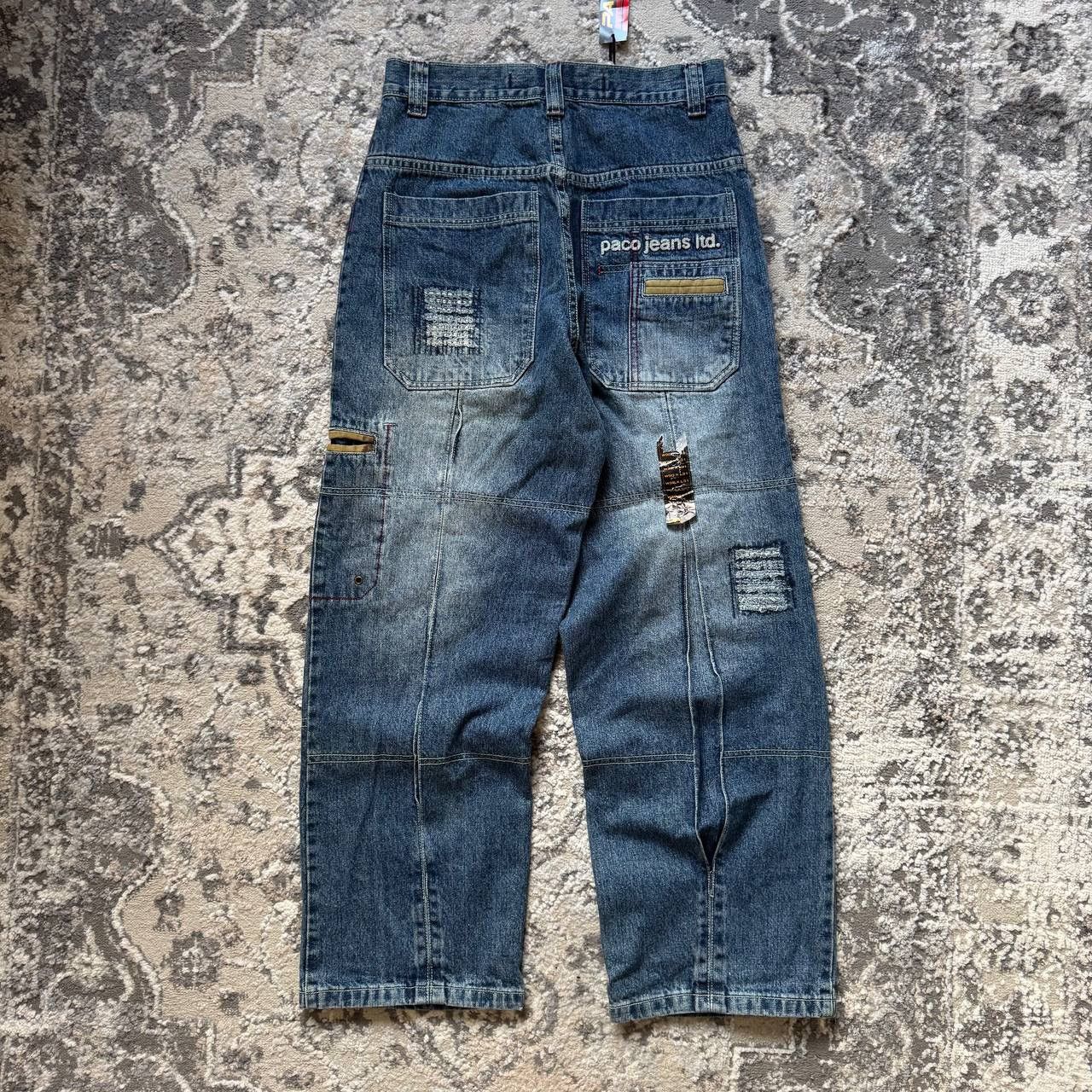 Southpole PACO ULTRA WIDE BAGGY STONE WASH Y2K JNCO RETRO DENIM JEANS Size US 30 / EU 46 - 2 Thumbnail