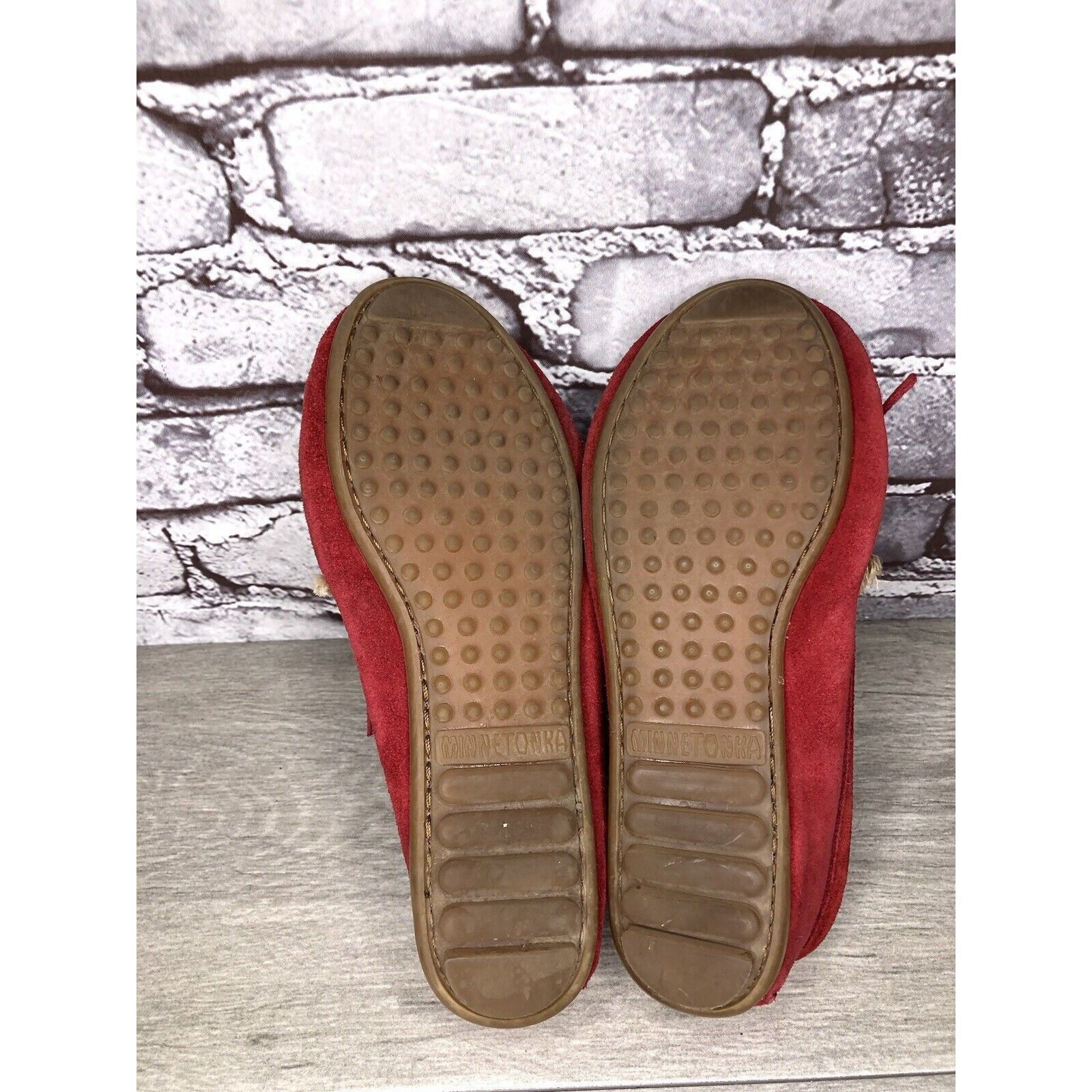 Minnetonka Minnetonka Red Suede Kiltie Fringe Bow Moccasins Shoes Women Size US 6 / IT 36 - 10 Thumbnail