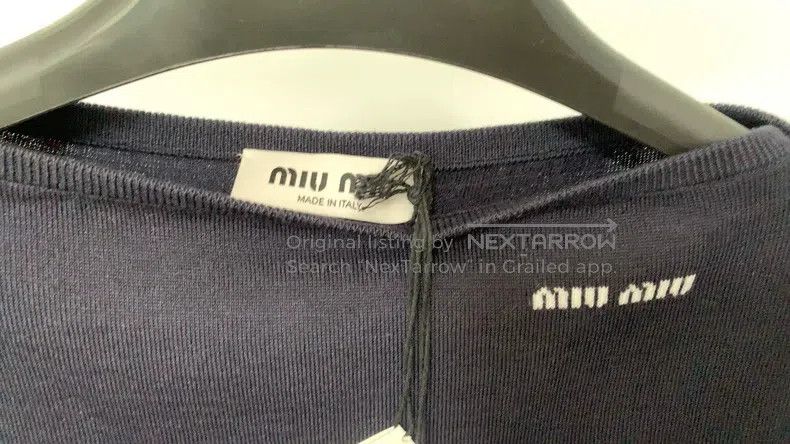 Miu Miu Miu Miu 40 Dark blue one-shoulder wool coat Size M / US 6-8 / IT 42-44 - 2 Thumbnail