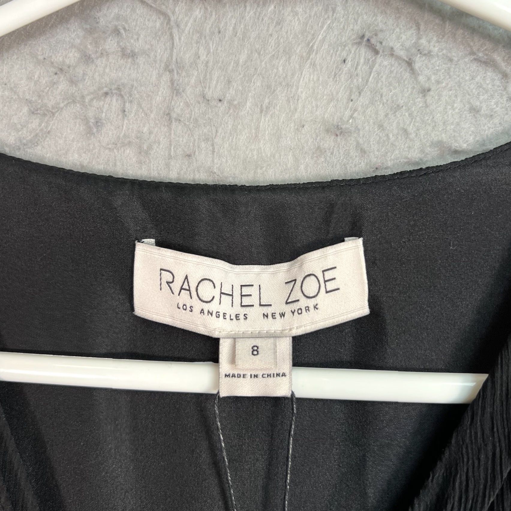 Rachel Zoe NWT Black Rachel Zoe Embellished Crinkled Silk Chiffon Dress Mini Size 8 Womens Size M / US 6-8 / IT 42-44 - 5 Thumbnail