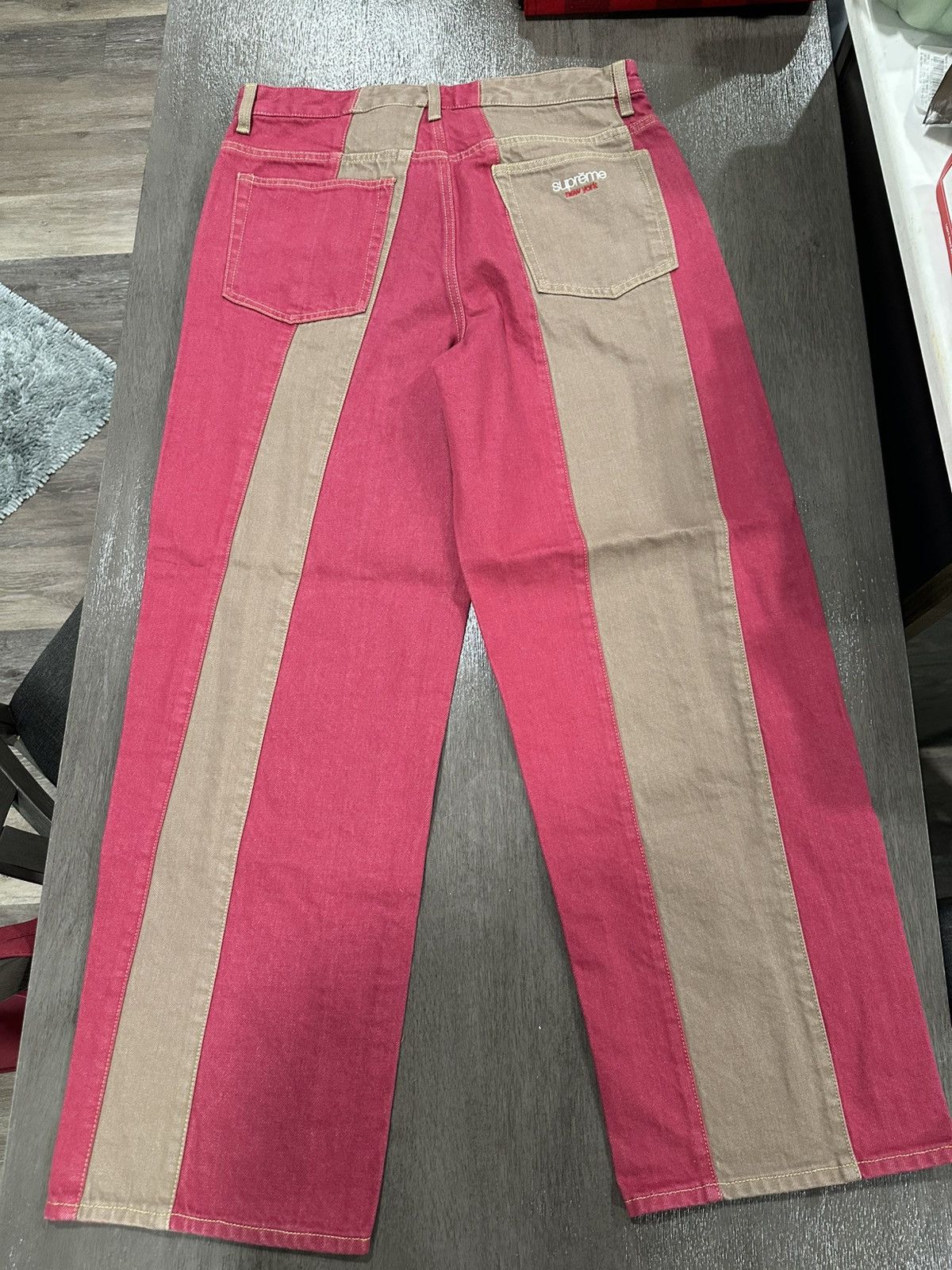 Supreme Supreme Paneled Stripe Baggy Jeans Size US 32 / EU 48 - 2 Thumbnail