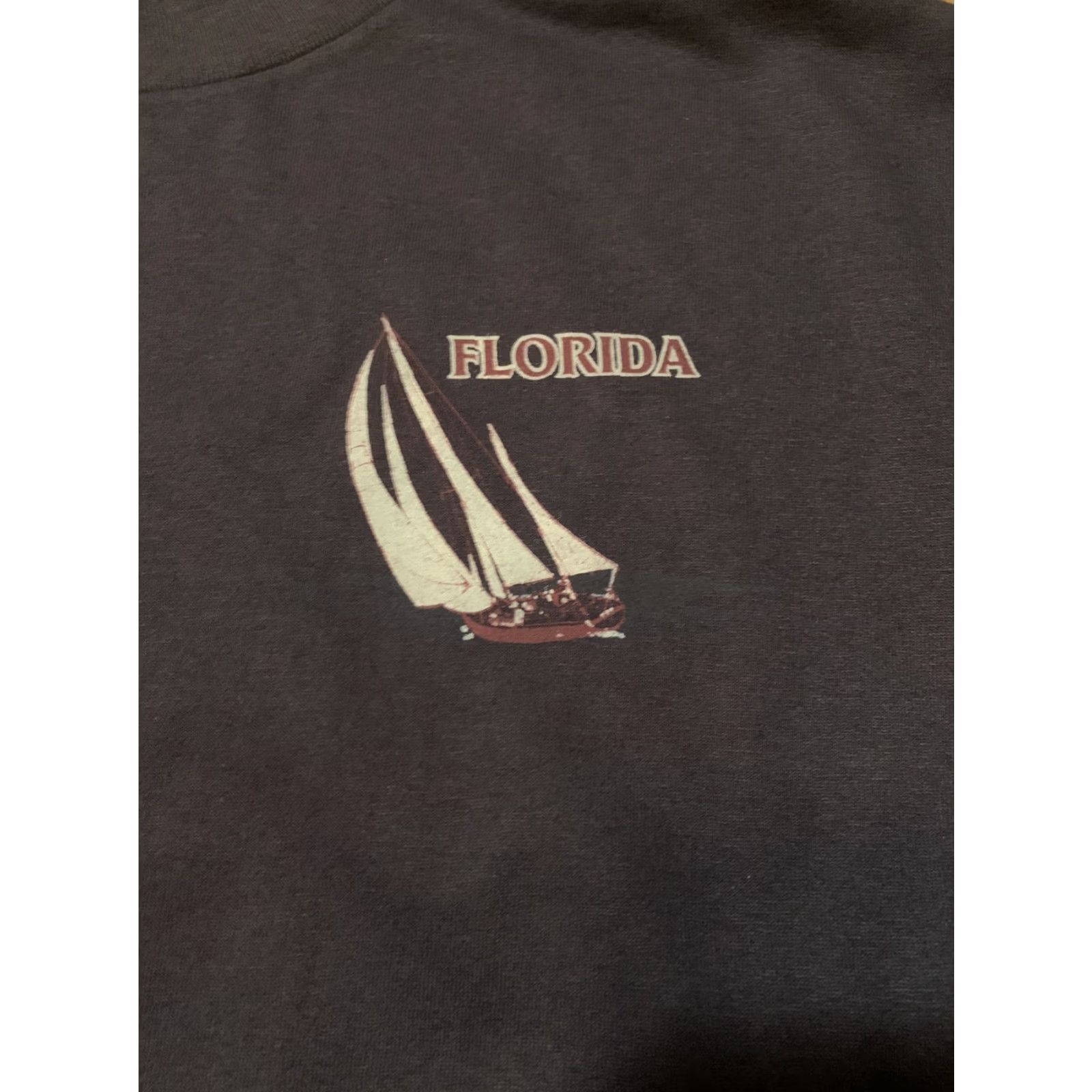 Vintage VINTAGE Hef T Florida Sailboat T-Shirt Adult Large Blue Summer Mens Size US L / EU 52-54 / 3 - 2 Thumbnail