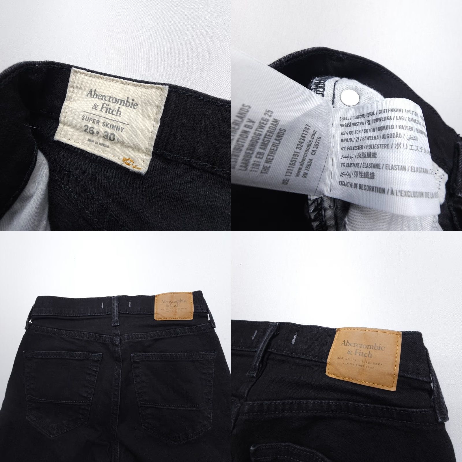 Abercrombie & Fitch Abercrombie & Fitch Jeans Womens 26 x 28 Inseam Black Stretch 5-Pocket Skinny Denim City VINTAGE? Size 26" / US 2 / IT 38 - 8 Thumbnail