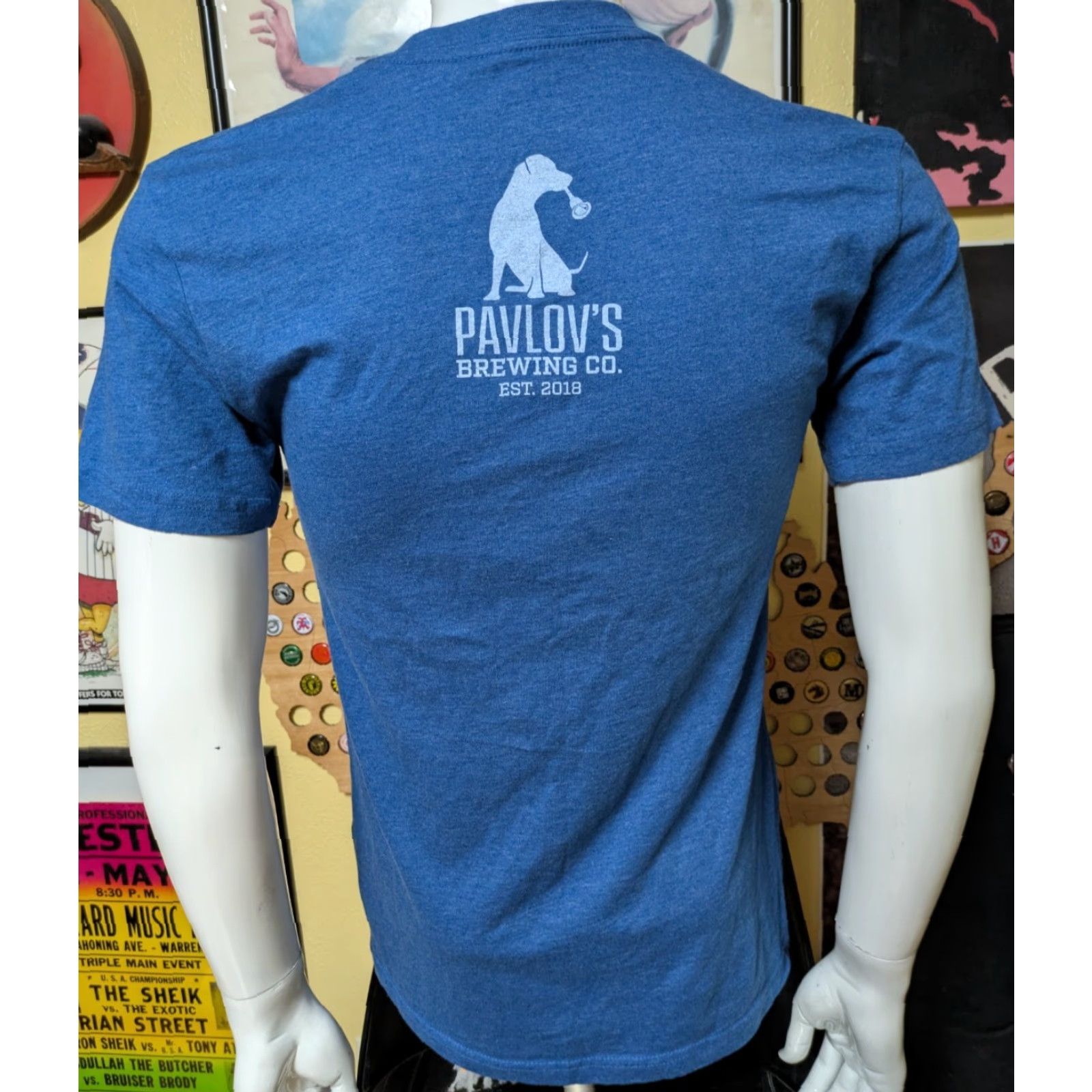 Vintage Pavlov's Brewing T Shirt Medium Blue Men Short Sleeve Graphic Tee Beer Logo 2000s? (adjust as not adding year) Size US M / EU 48-50 / 2 - 3 Thumbnail