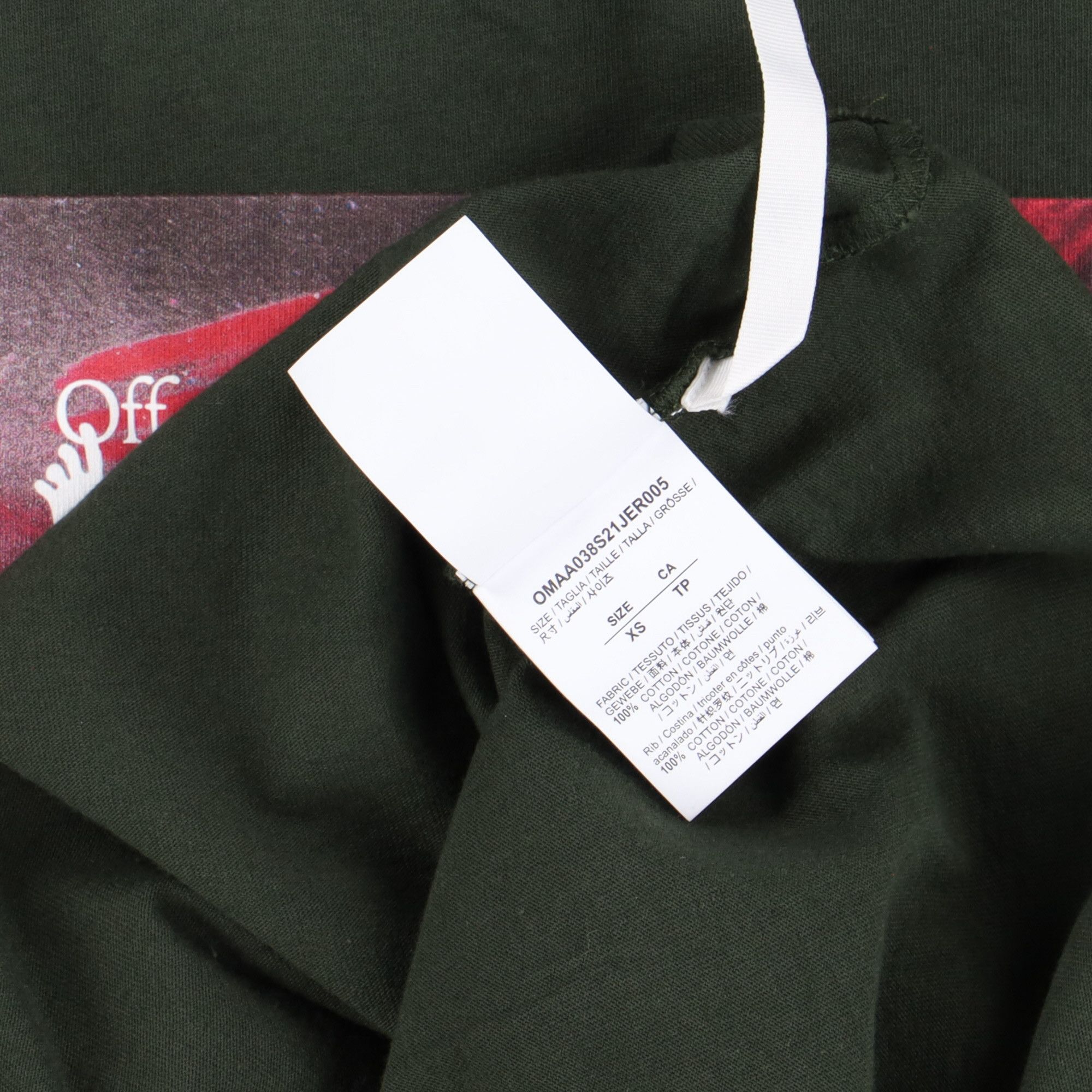 Off-White Green Sprayed Caravaggio Arrows Oversized T-Shirt Size US XS / EU 42 / 0 - 7 Thumbnail