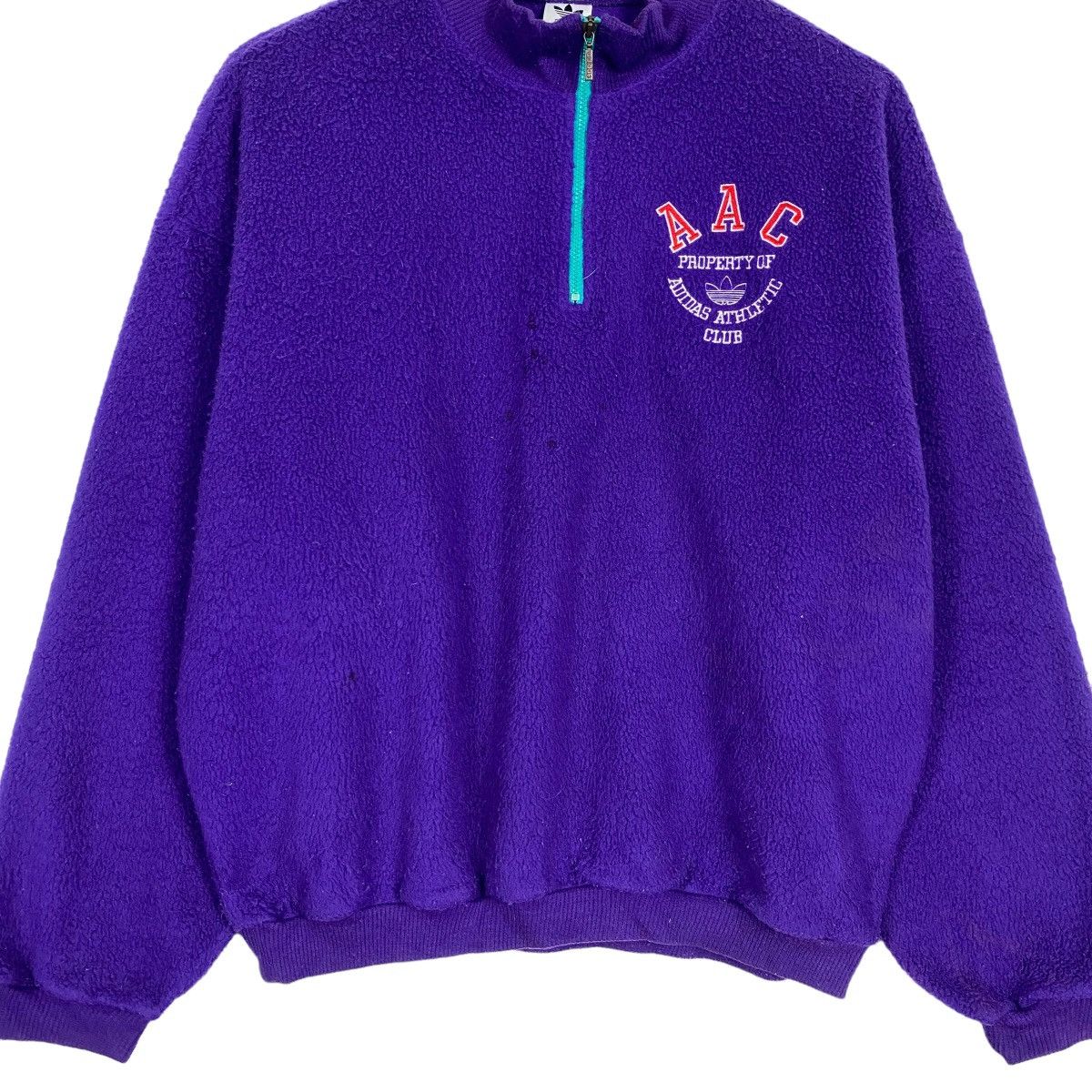 Japanese Brand Vintage 80s Adidas half zipper fleece Size US L / EU 52-54 / 3 - 5 Thumbnail