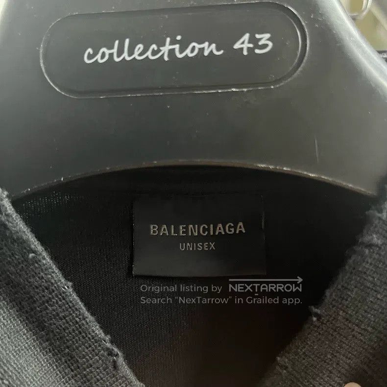 Balenciaga Balenciaga Black Letter Embroidered Badge Round Neck Short Size US S / EU 44-46 / 1 - 2 Thumbnail