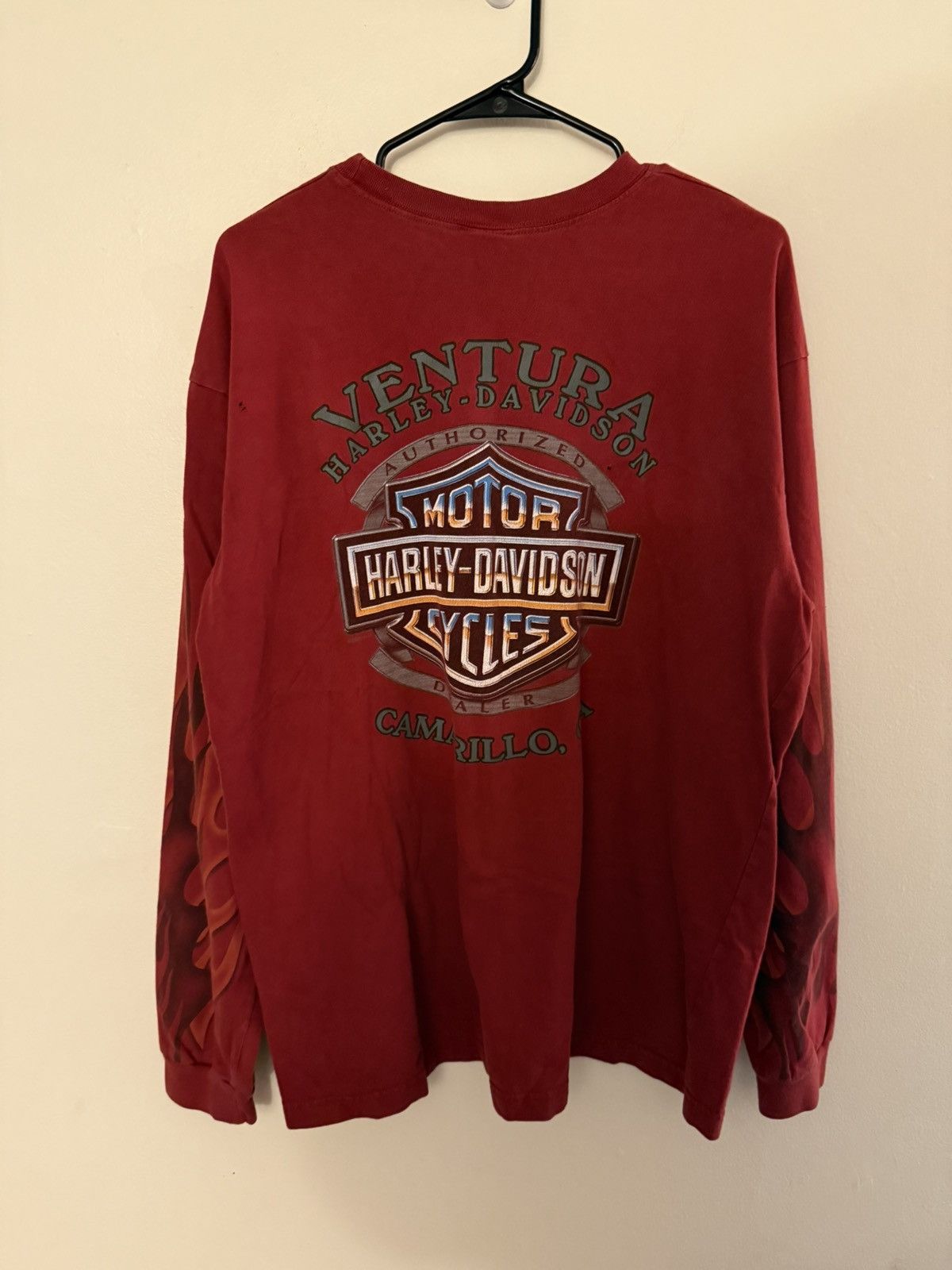 Harley Davidson Vintage Harley Davidson Flame Long Sleeve 4GSELLER Size US L / EU 52-54 / 3 - 4 Thumbnail