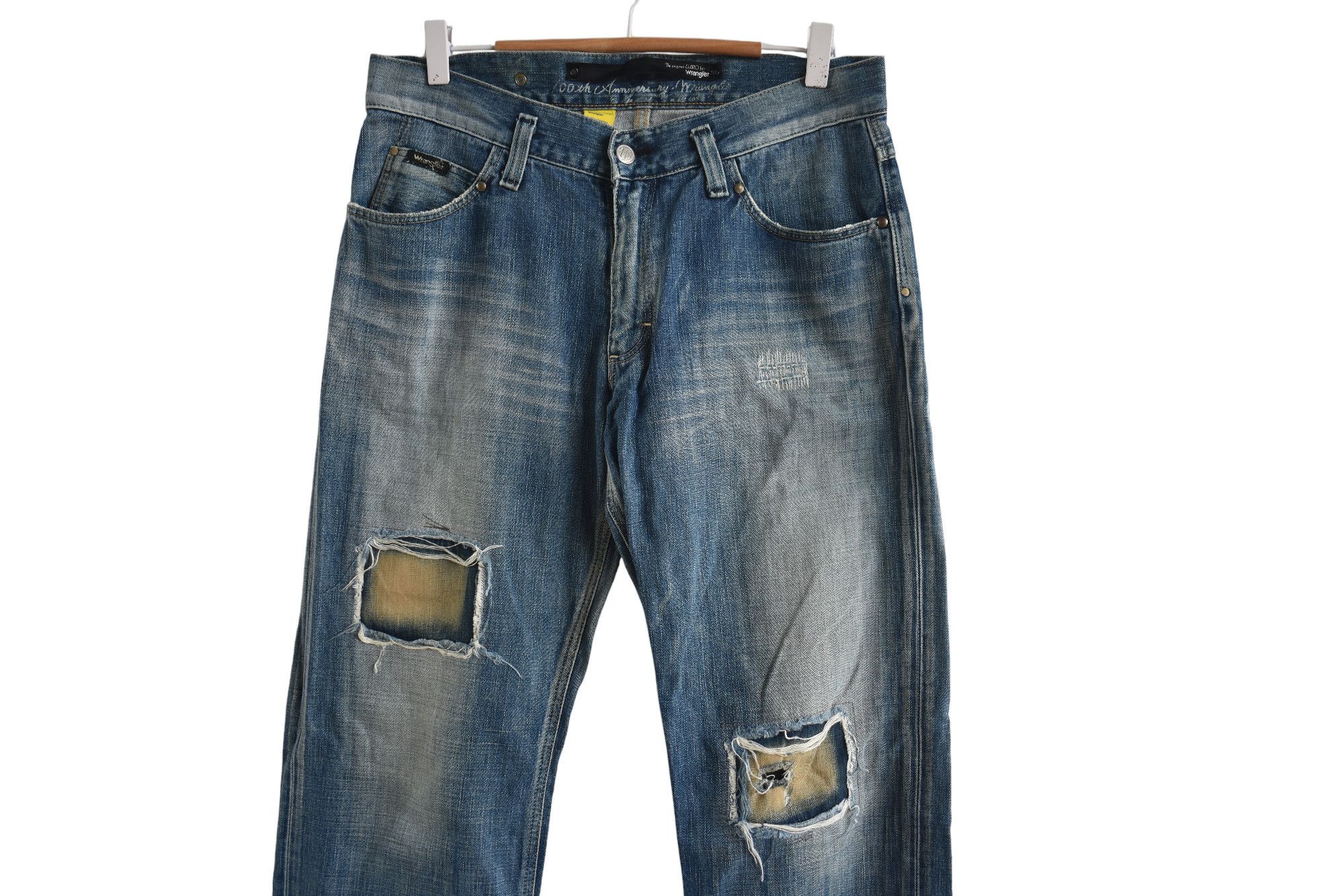 Vintage × Wrangler Vintage Wrangler 100th Anniversary Patchwork Jeans W31 Size US 31 - 2 Thumbnail