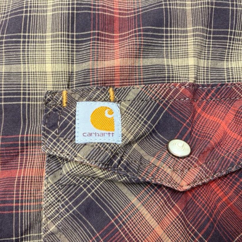 Carhartt Carhartt Rugged Flex Mens 2XL Regular Fit Shirt Brown Plaid Pearl Snap Pockets Size US XXL / EU 58 / 5 - 6 Thumbnail