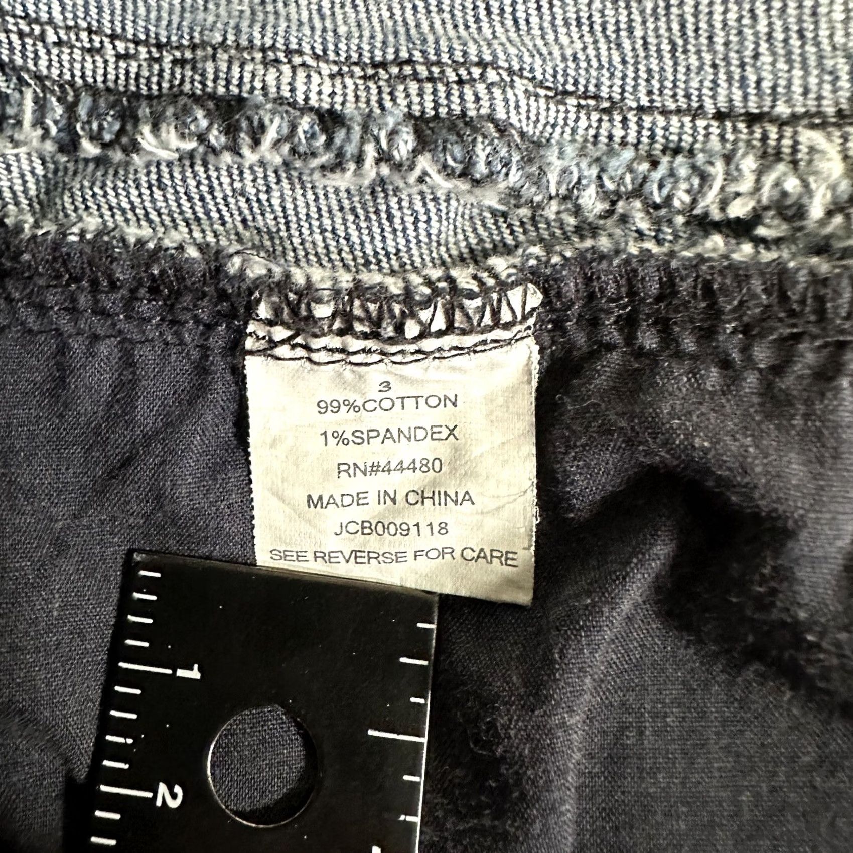 Vintage Sapphire Ink Shorts Denim Dark Wash Button Fly 5-Pocket Juniors 3 Palm Tree Print Casual Pockets 2" Inseam Size 26" / US 2 / IT 38 - 5 Thumbnail