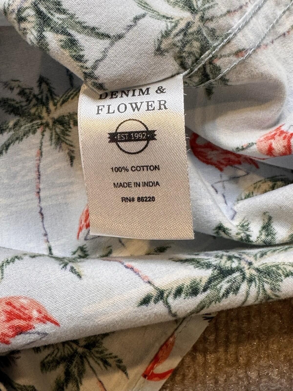 Denim & Flower Denim & Flower Men’s Med SS Flamingo/Palm AOP [736] Size US M / EU 48-50 / 2 - 6 Thumbnail