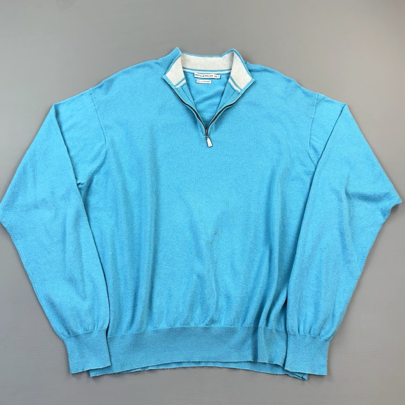 Peter Millar Peter Millar Sweater Mens 2XL Blue Cotton Cashmere 1/4 Zip Pullover Golf Preppy Size US XXL / EU 58 / 5 - 2 Thumbnail