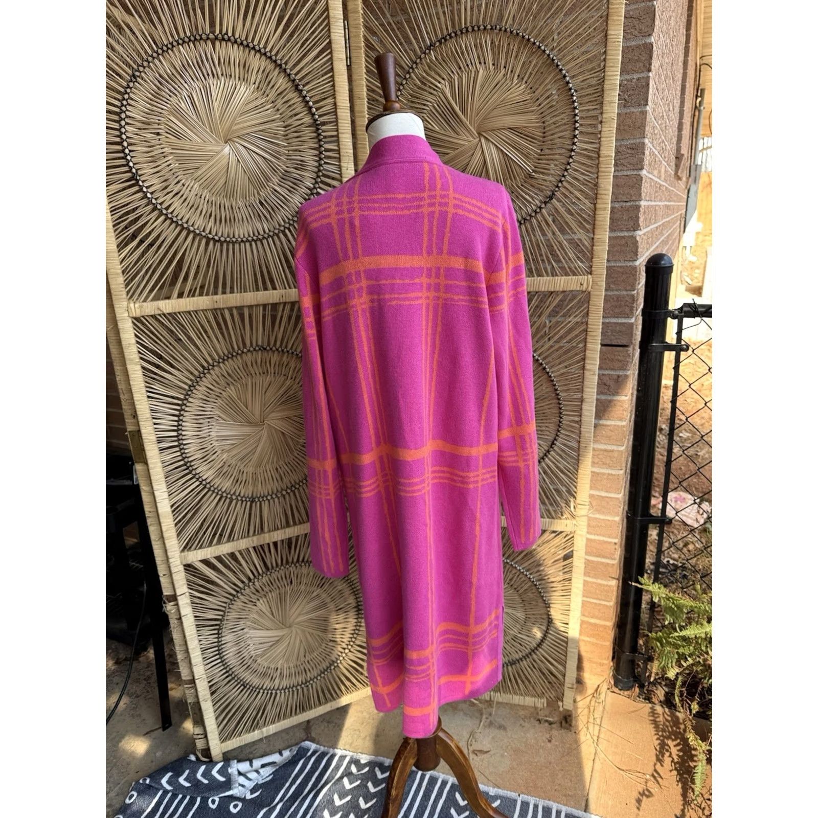 Isaac Mizrahi Isaac Mizrahi Cardigan Long Line Duster Pink Orange Medium Womens Knit Cotton Blend Lined NWOT Size M / US 6-8 / IT 42-44 - 5 Thumbnail