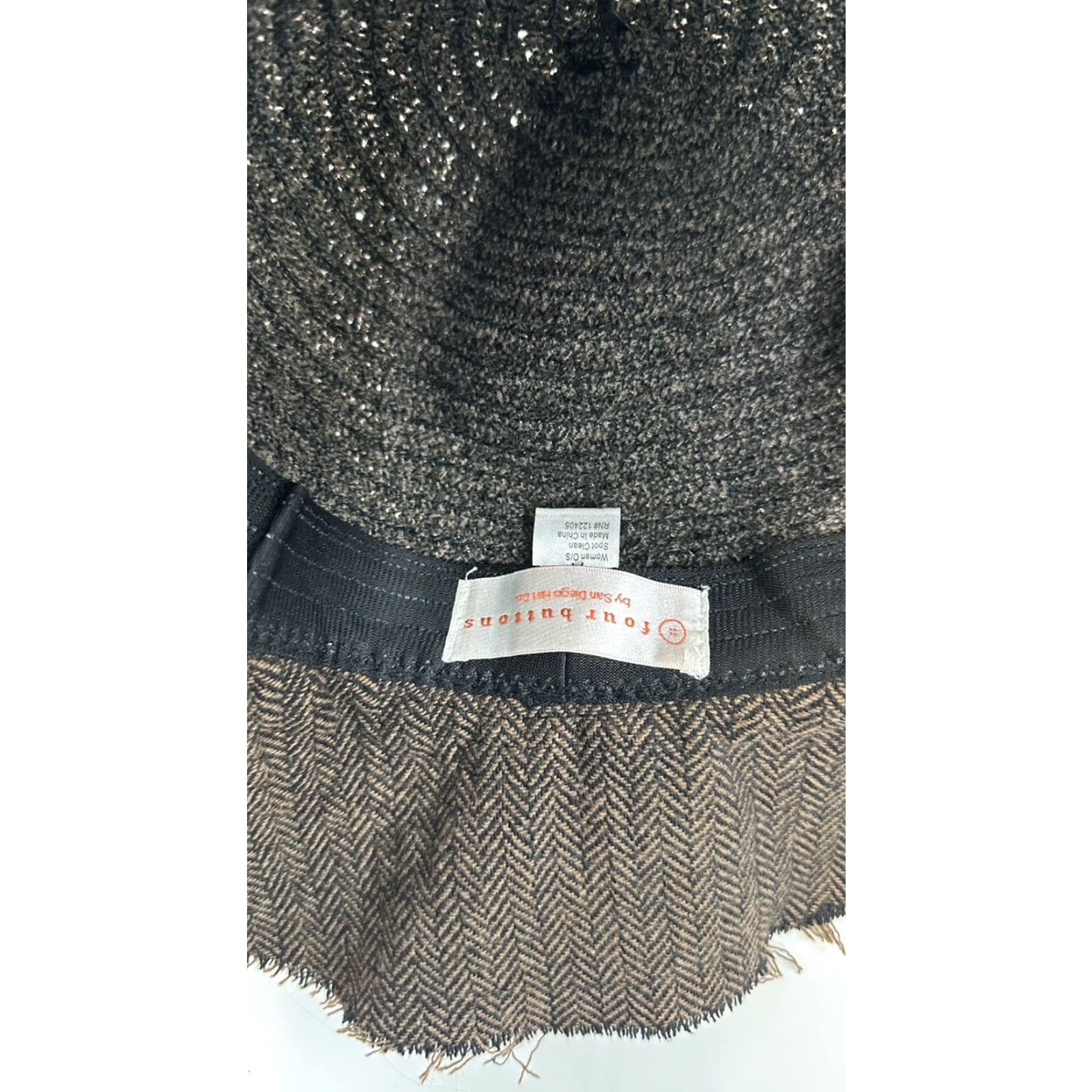 CO Four 4 Buttons Sun Hat by San Diego Hat Co One Size Brown Wide Brim Travel Packable Women Size ONE SIZE - 4 Thumbnail