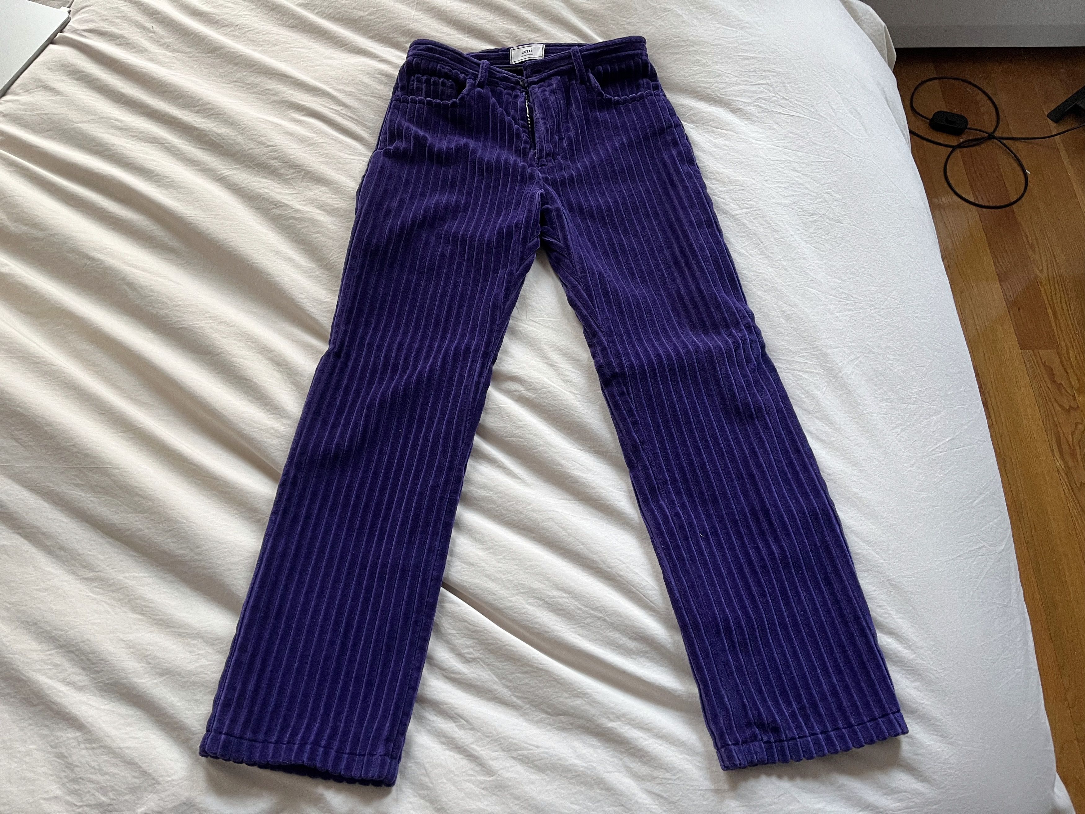 AMI Purple Corduroy Trousers Size US 28 / EU 44 - 4 Thumbnail