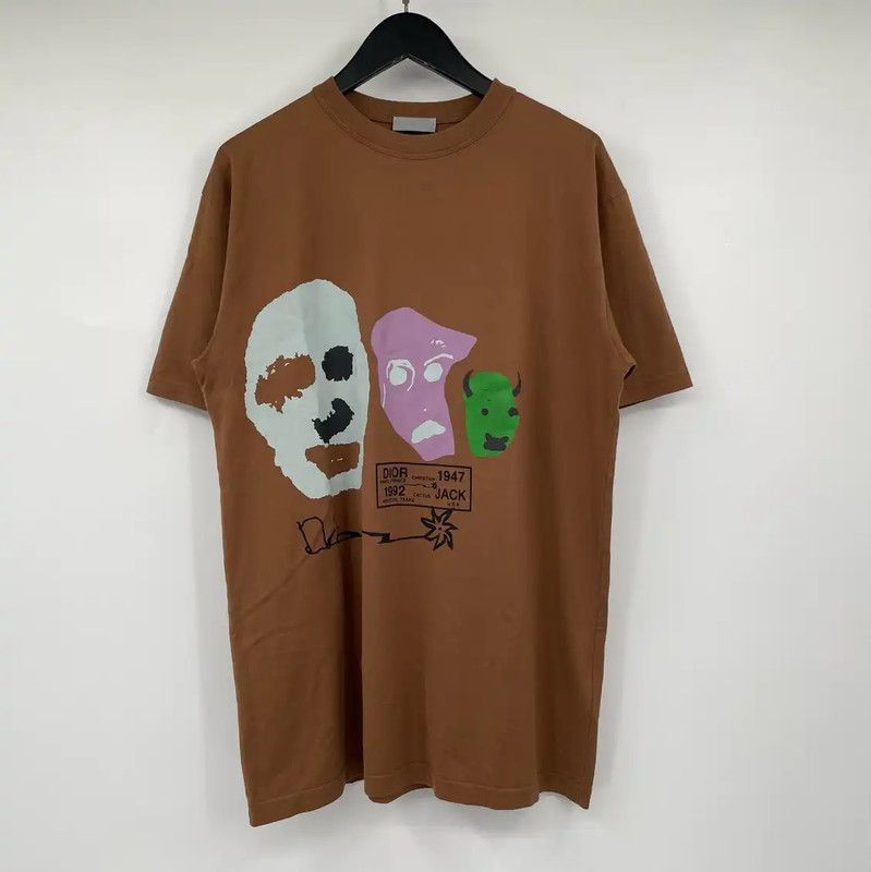Dior Dior Brown Cotton Graphic T-Shirt for Men 0089 Size US XXL / EU 58 / 5 - 1 Thumbnail